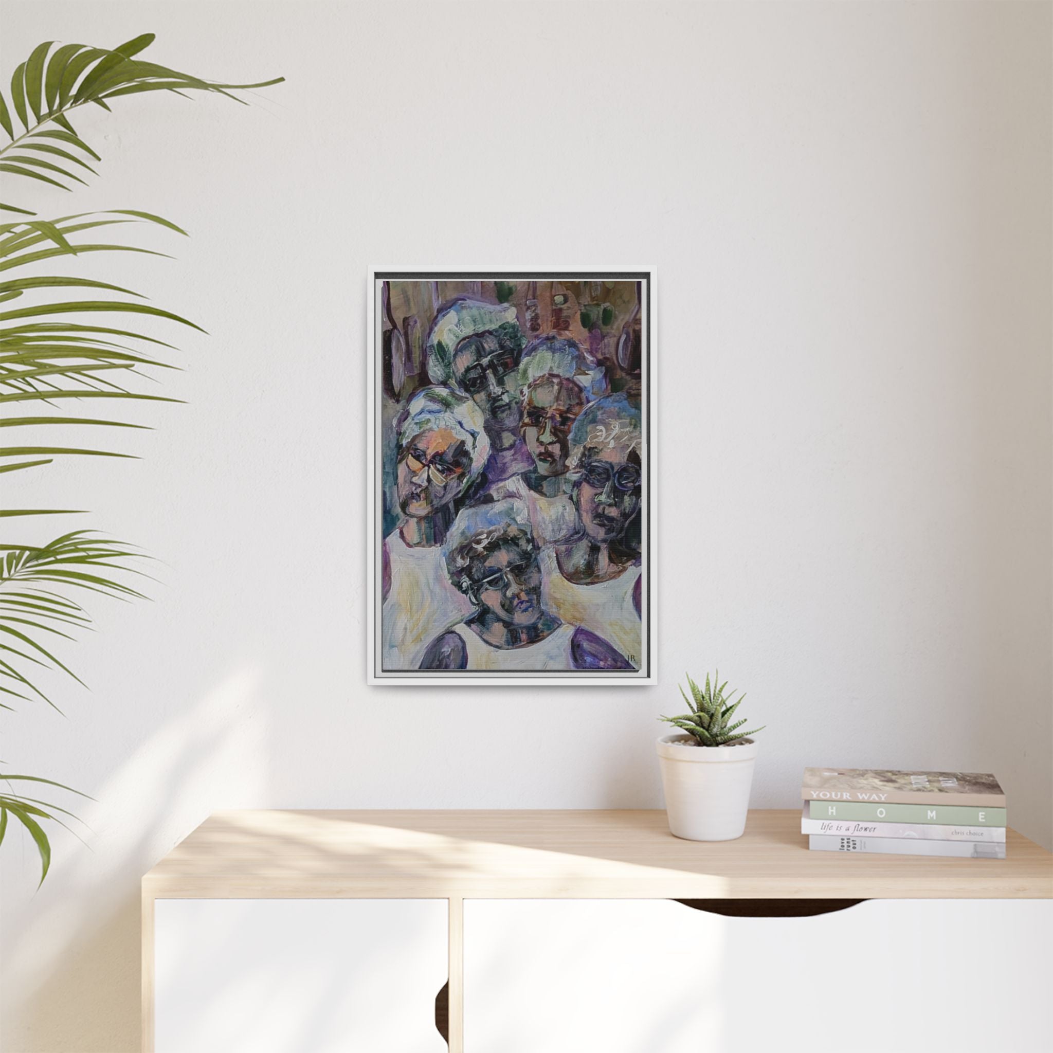 Copy of Framed Matte Canvas Print — Tropical Market Woman Watercolor Art