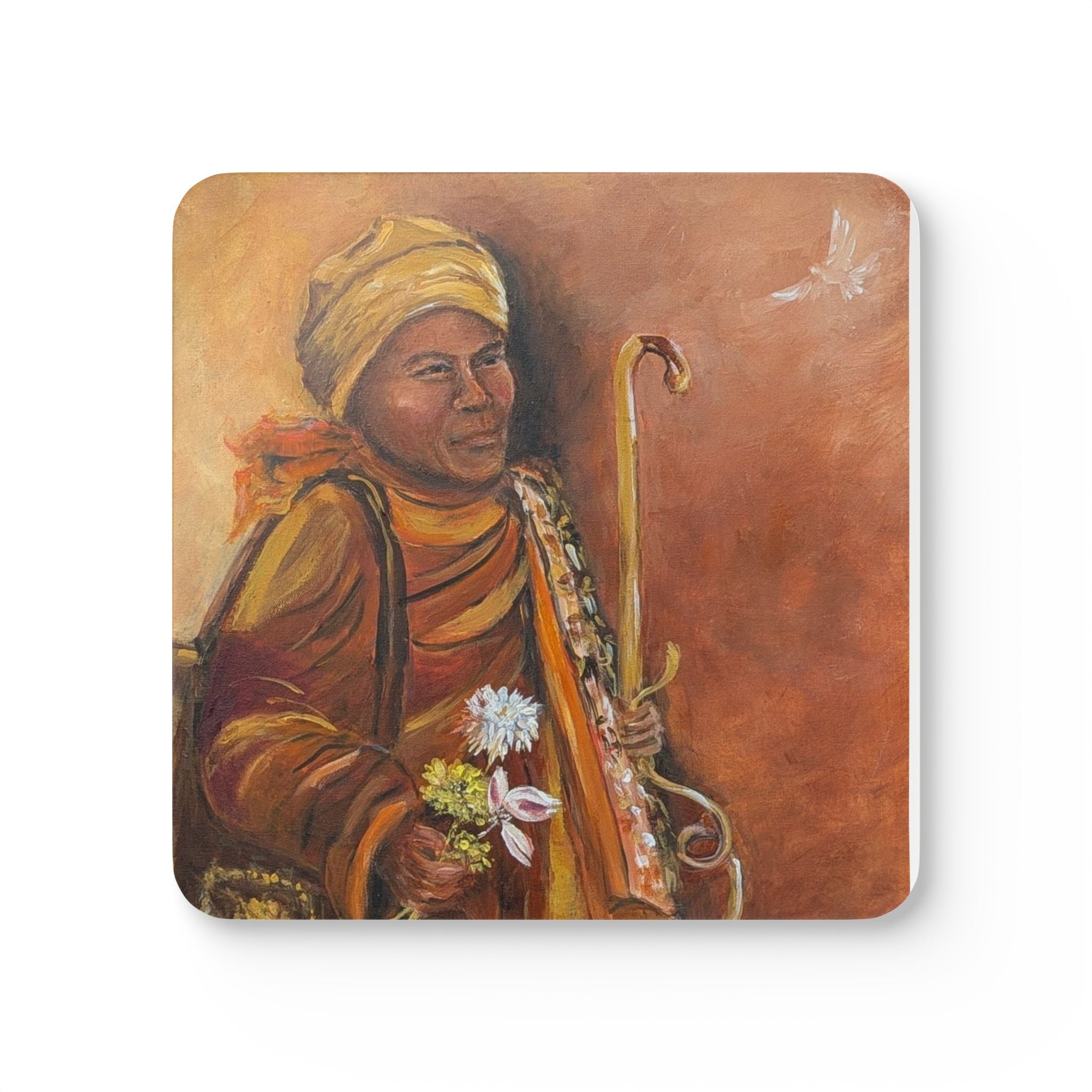 Monk Coaster Set — Cork Coasters (Set of 4)