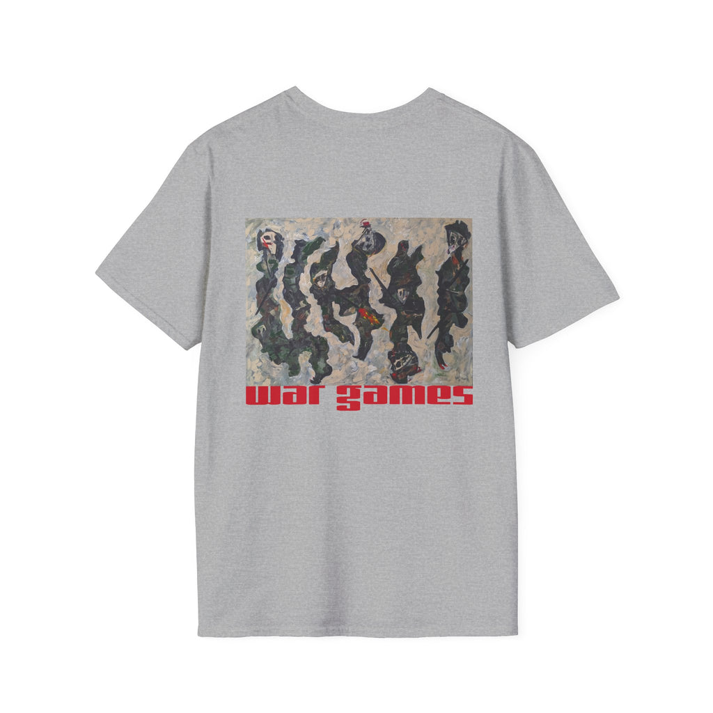 Abstract War Soldiers Unisex T-Shirt 2 sided chest logo &  back design