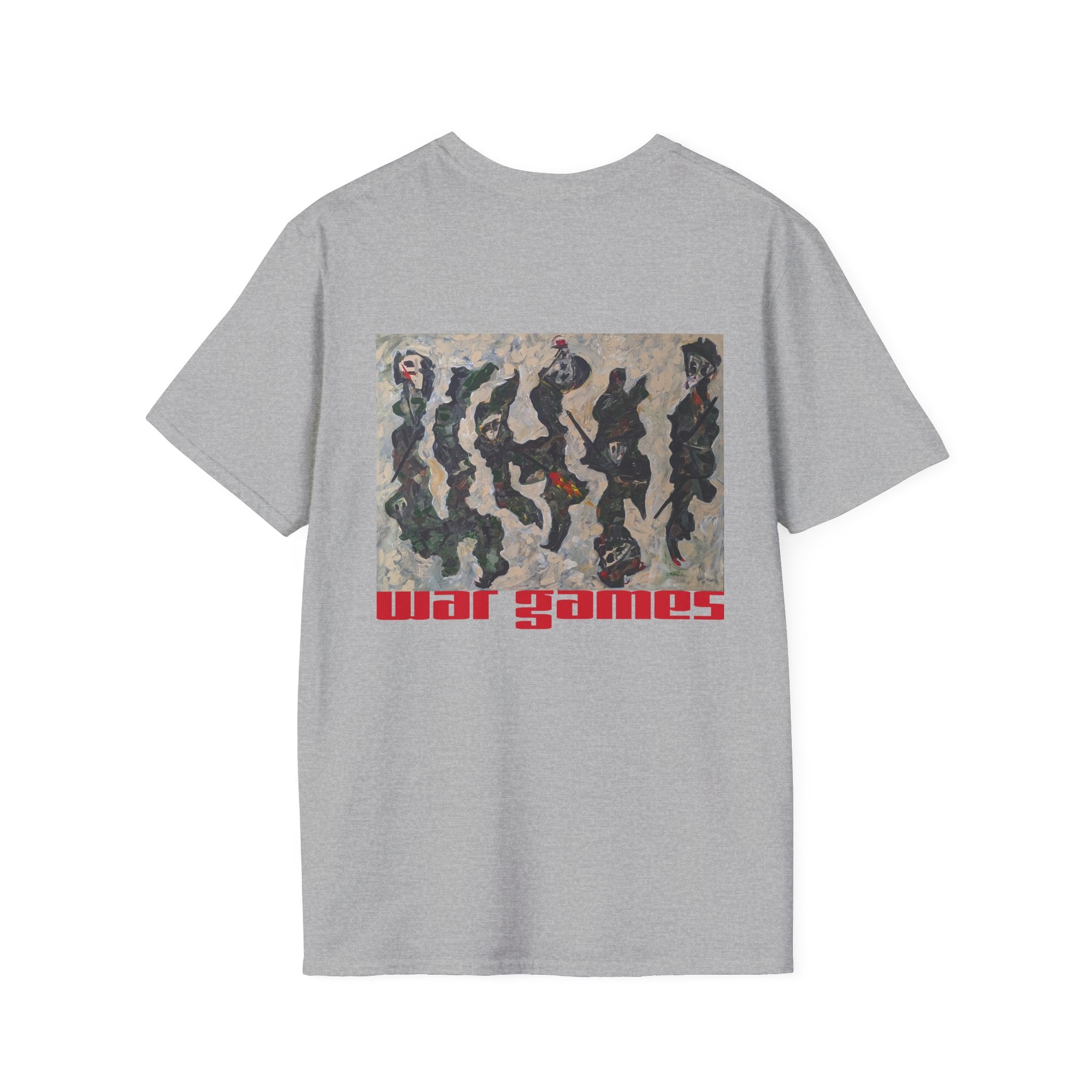 Abstract War Soldiers Unisex T-Shirt 2 sided chest logo &  back design