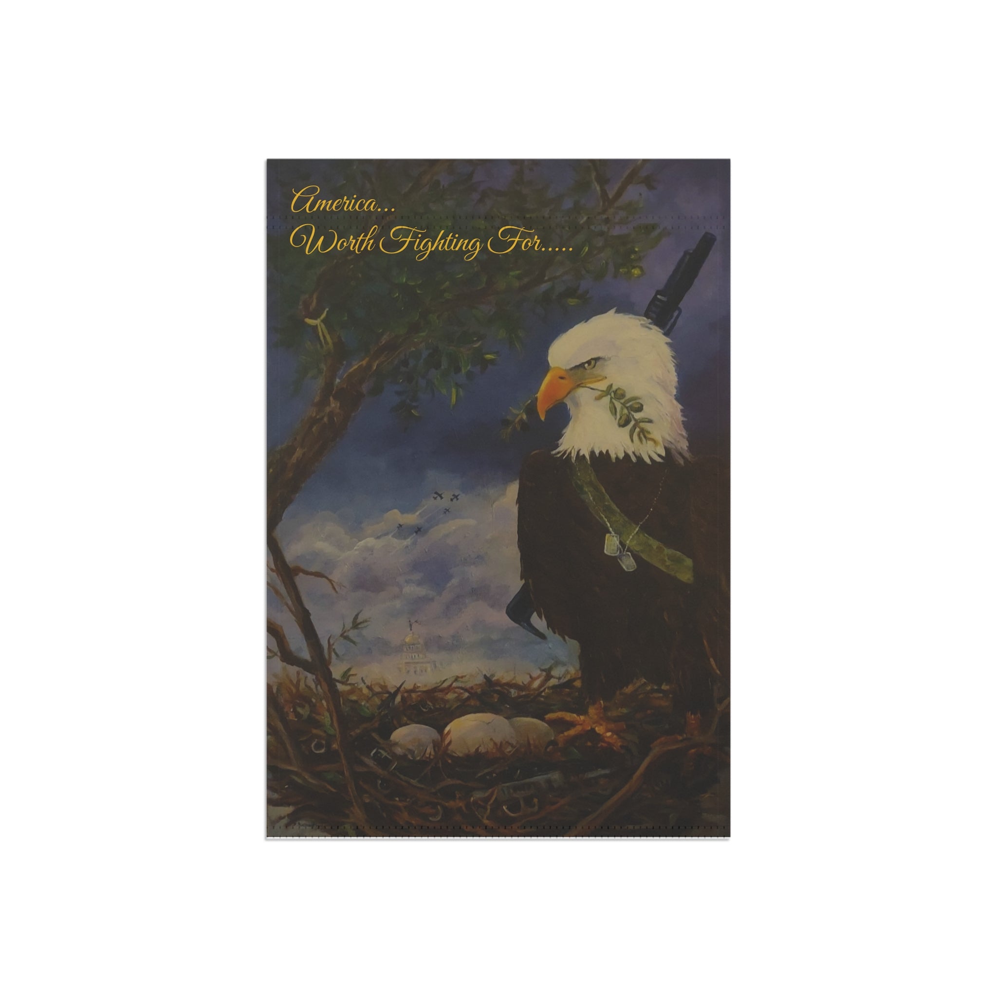 Patriotic Eagle Garden Flag | Garden Banner, Americana Nest Artwork
