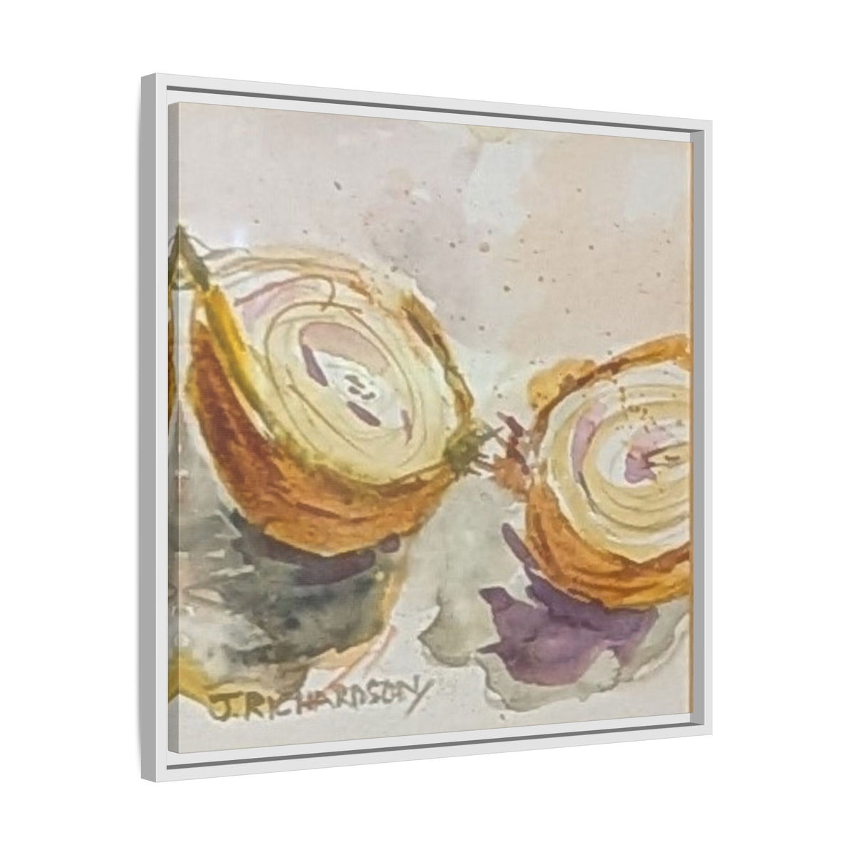 Onion Cut Watercolor Canvas Framed Wall Art | Matte Canvas, Framed