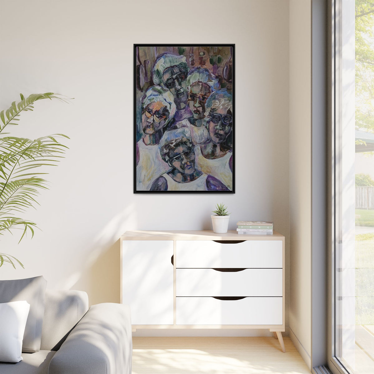 Copy of Framed Matte Canvas Print — Tropical Market Woman Watercolor Art