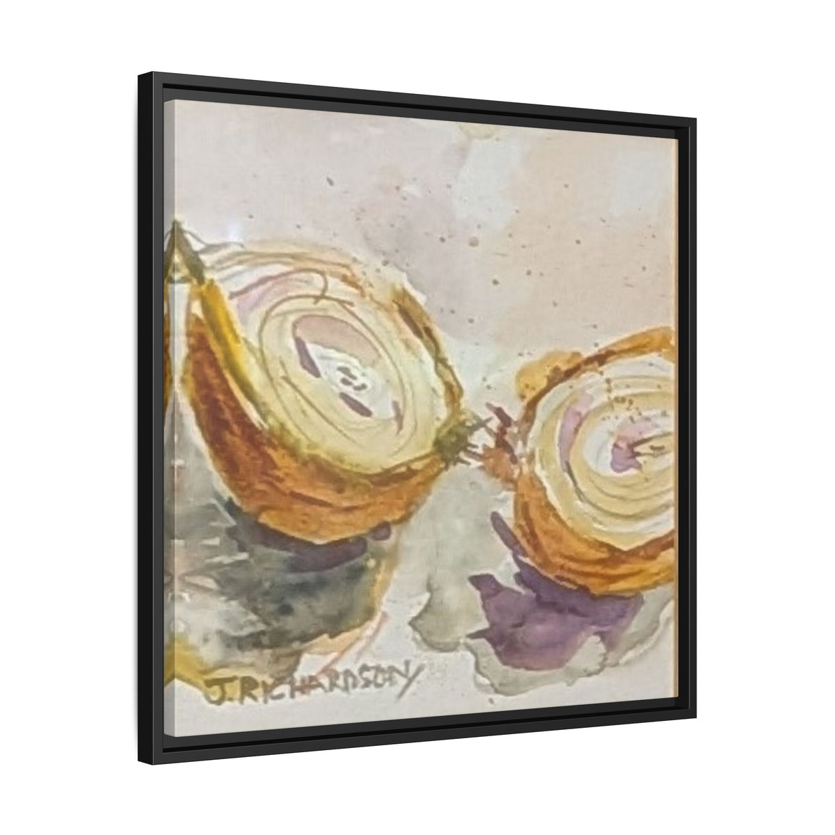 Onion Cut Watercolor Canvas Framed Wall Art | Matte Canvas, Framed