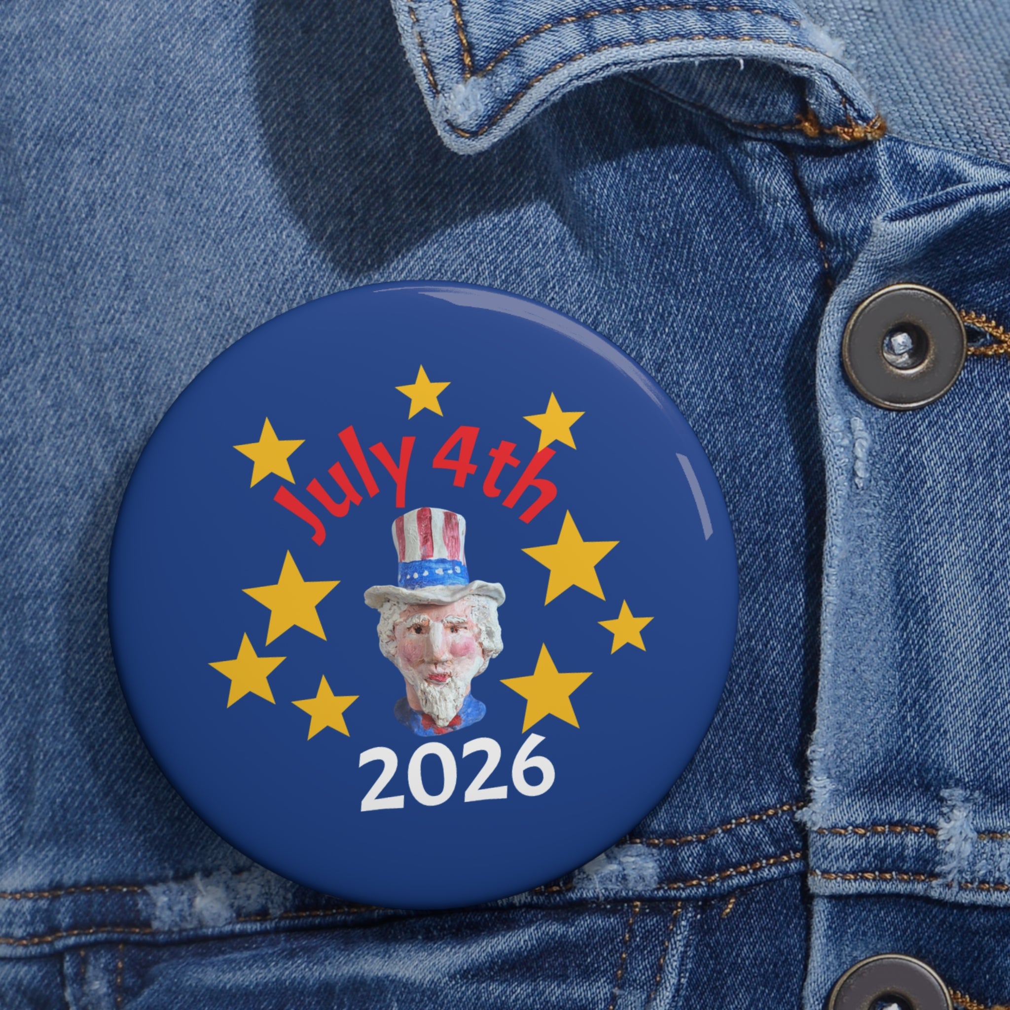 Copy of July 4th 2026 Pin Button — Badge