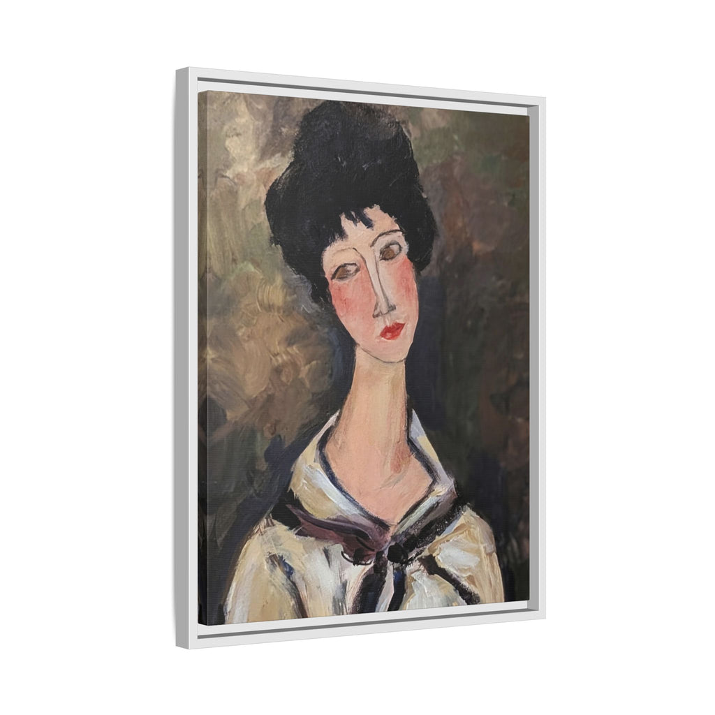 Framed Matte Canvas Print – Modigliani‑Style Portrait Art