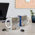 Simple Life Scenic Panels Ceramic Mug | Snow-Dusted Cabin Morning