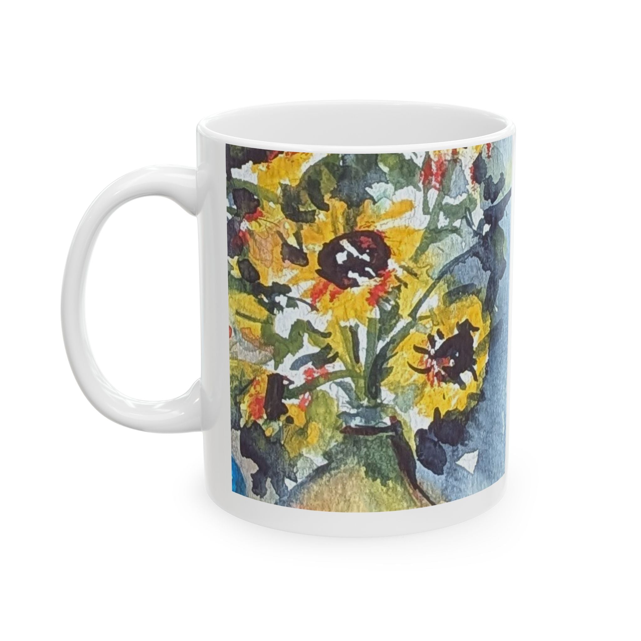 Daisies in a vase Ceramic Mug – Impressionist Bouquet Coffee Cup (11oz & 15oz)