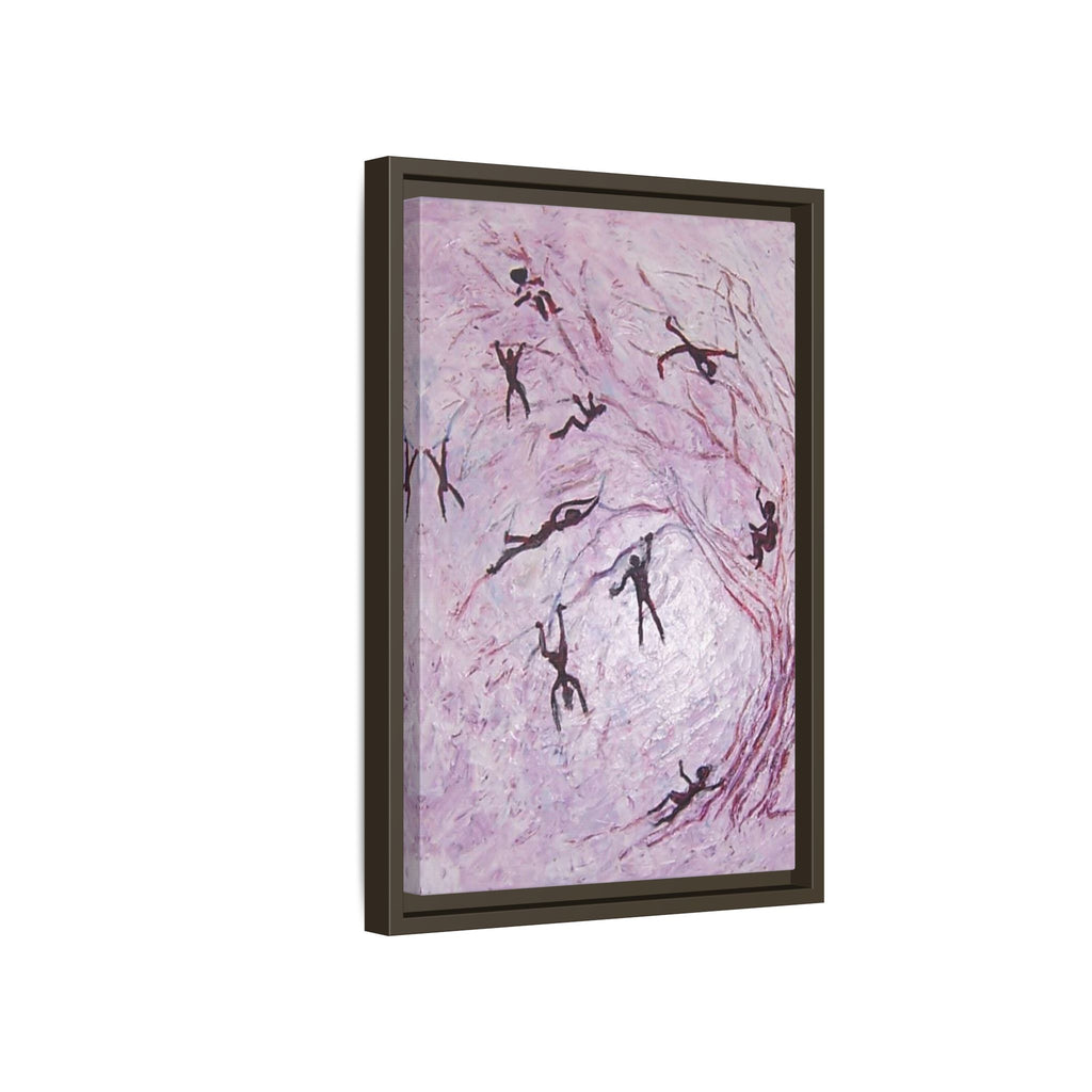 Abstract Falling Figures Matte Canvas Print (Framed)