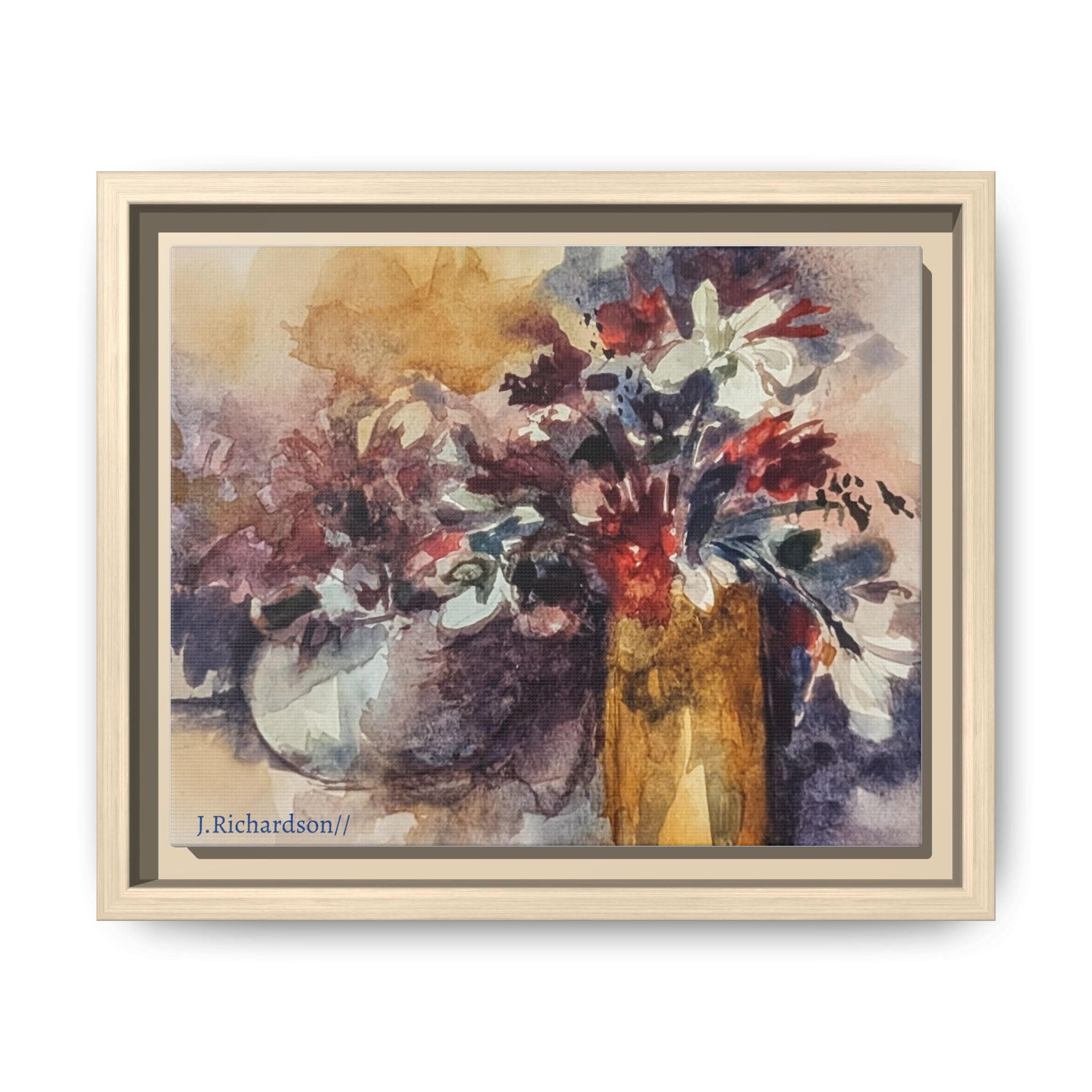 Floral still life Framed Matte Canvas Wall Art