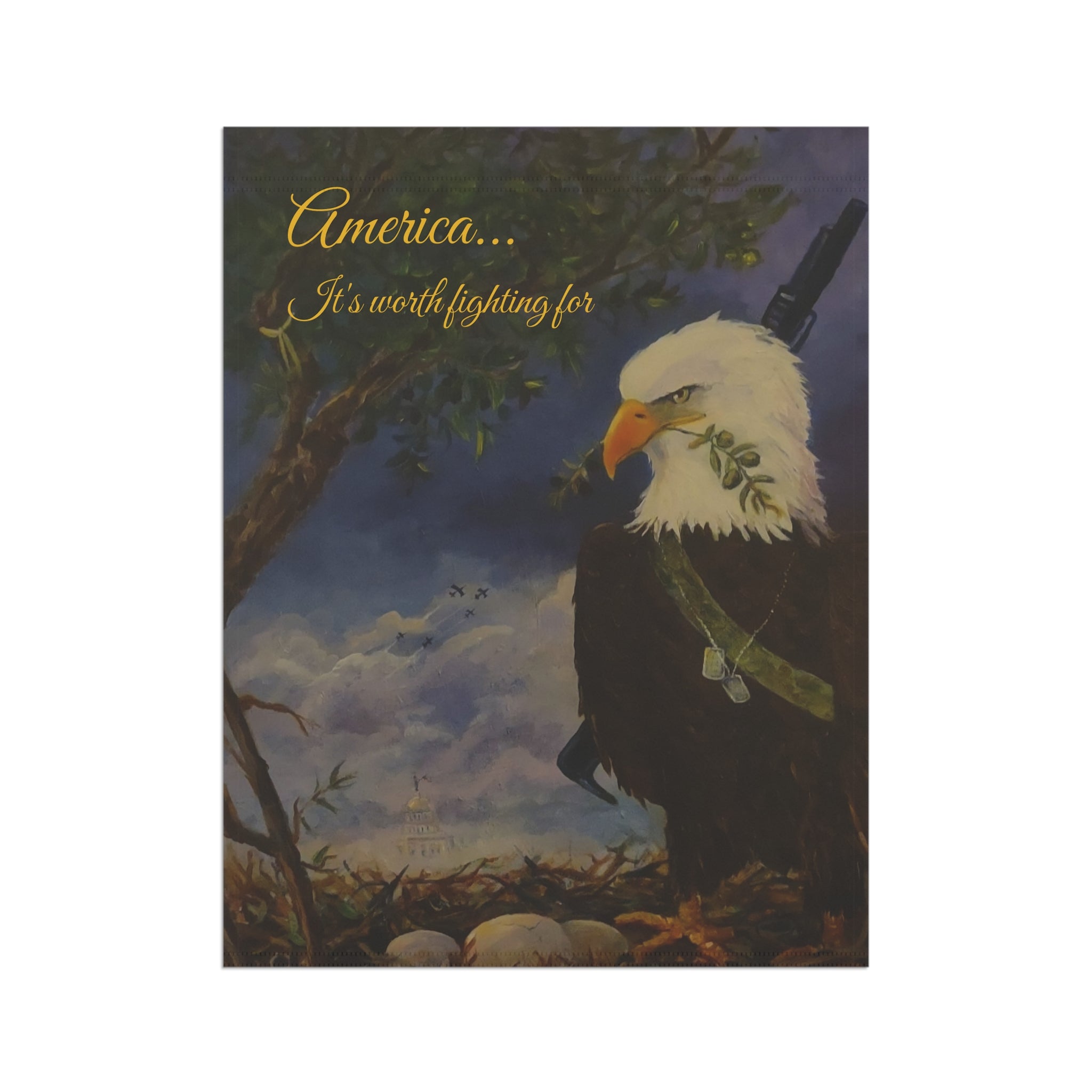 Patriotic eagle garden flag created by JR