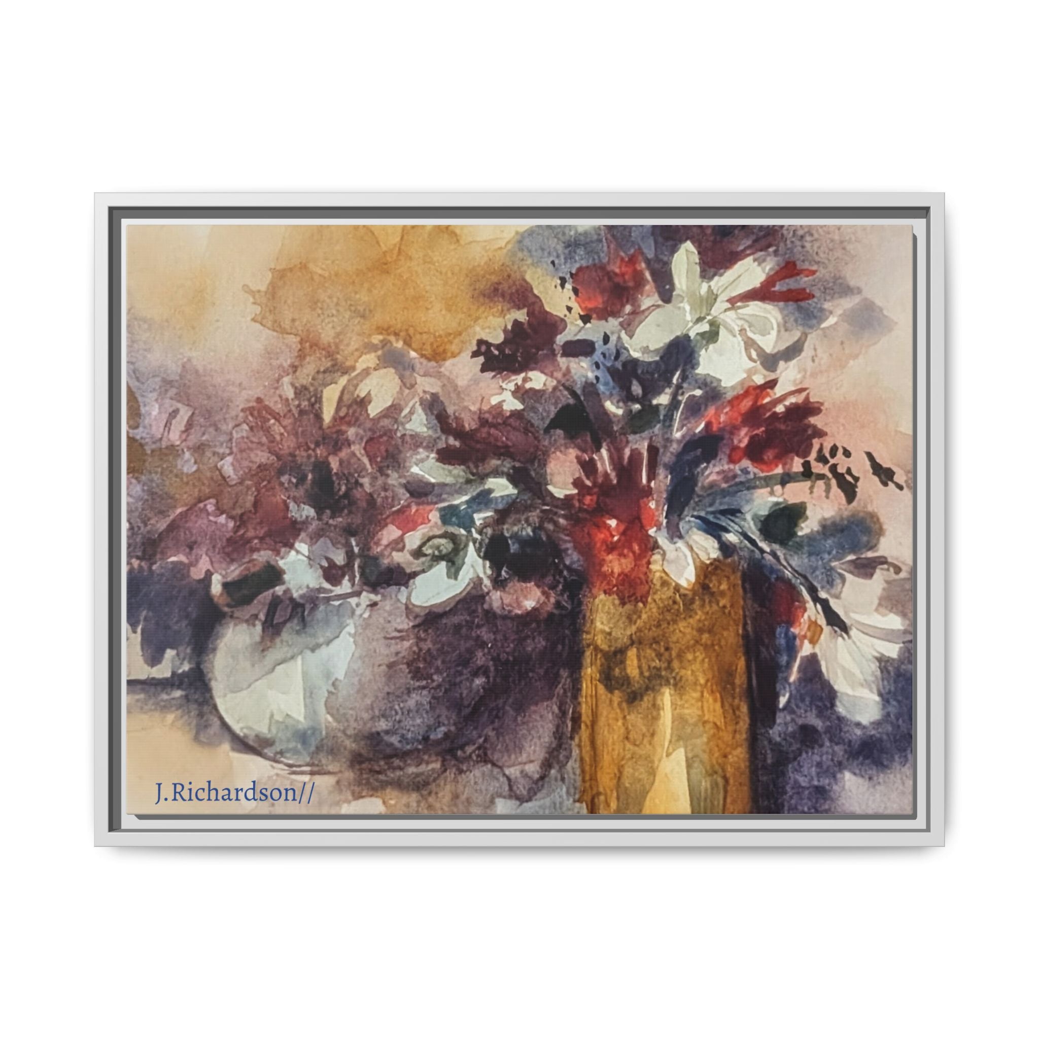 Floral still life Framed Matte Canvas Wall Art