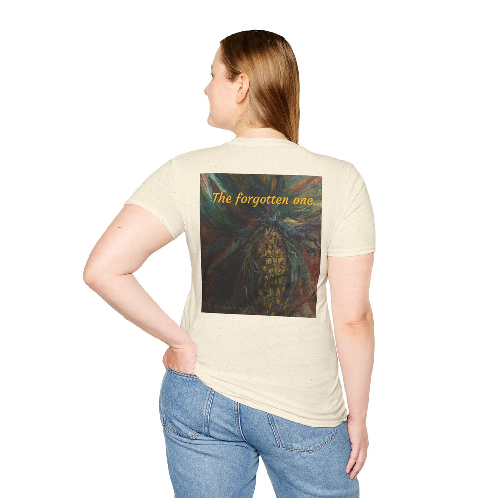Forgotten Corn Cob Illustration T-Shirt | Minimal Script Chest Logo