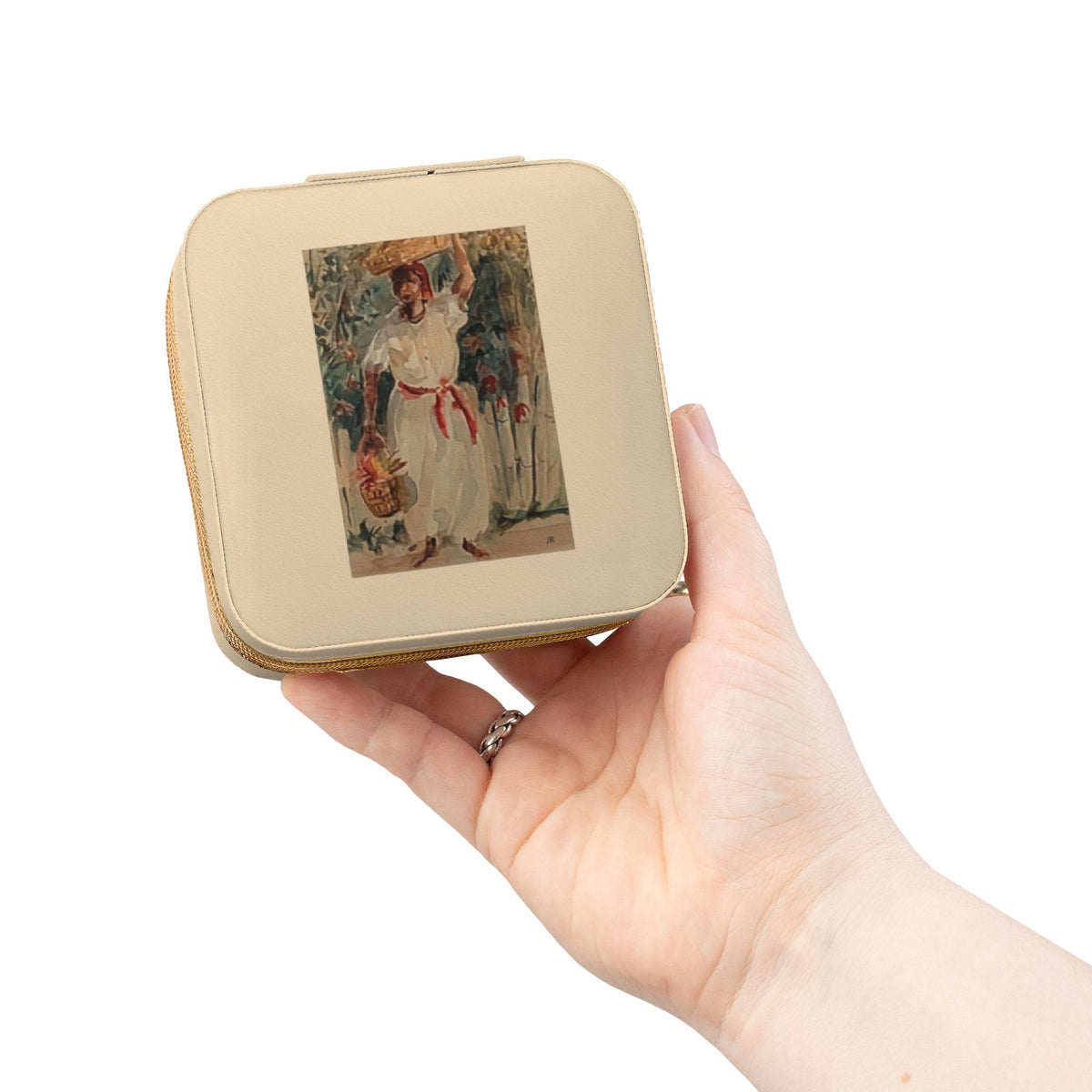 Tropical Islander Jewelry Travel Case | Compact Square Jewelry Box