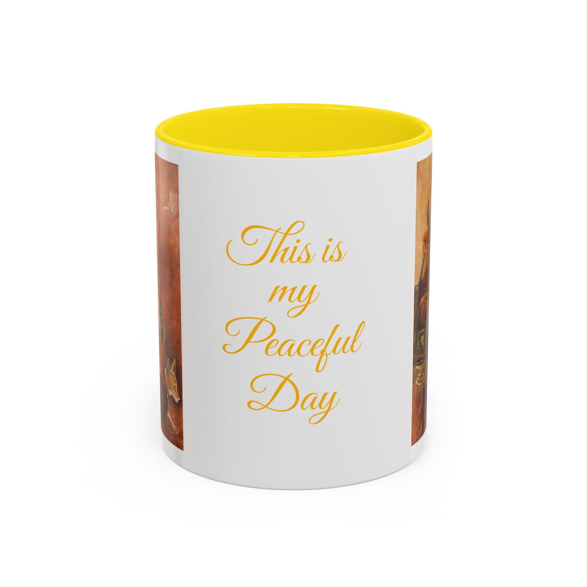 Peaceful Monk Accent Coffee Mug — Inspiration Art (11/15oz)