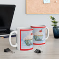 Cupcake Art Ceramic Mug (11oz & 15oz) — Whimsical Personalizable Painted Dessert Coffee Cup