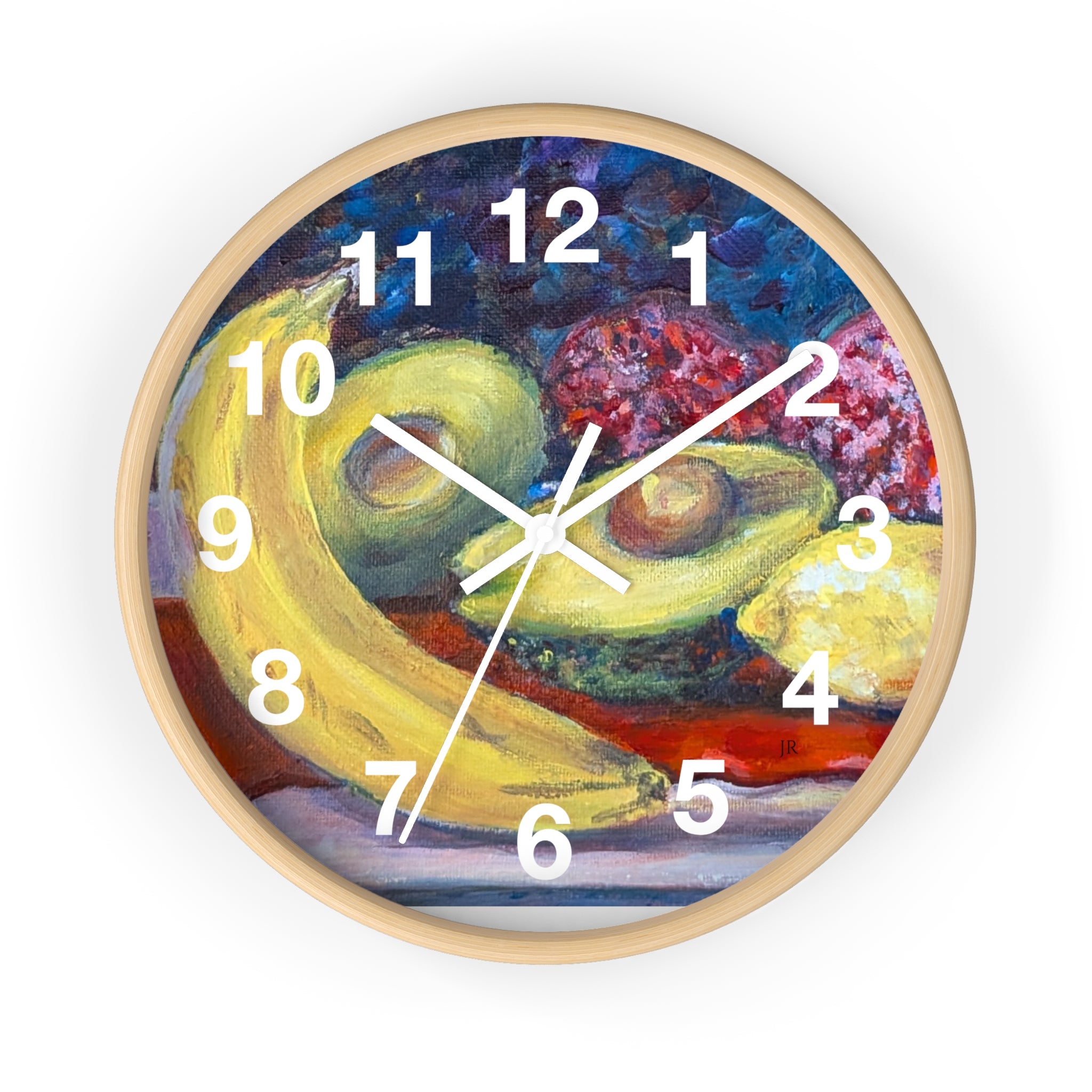 Fruit Still Life Wall Clock — Colorful Fruit Art Home Decor