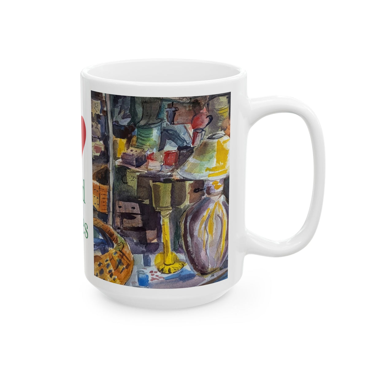 Yard Sales Illustration Mug | Ceramic Coffee Cup 11oz 15oz