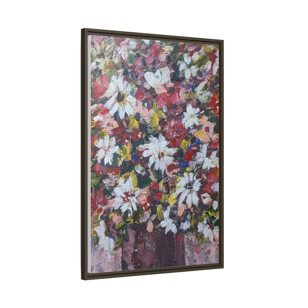Daisies Floral Painting Matte Canvas Framed | Flower Art Wall Decor