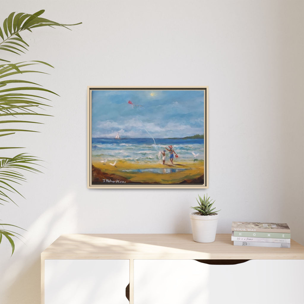 Red Kite Oceanside Framed Matte Canvas Wall Art