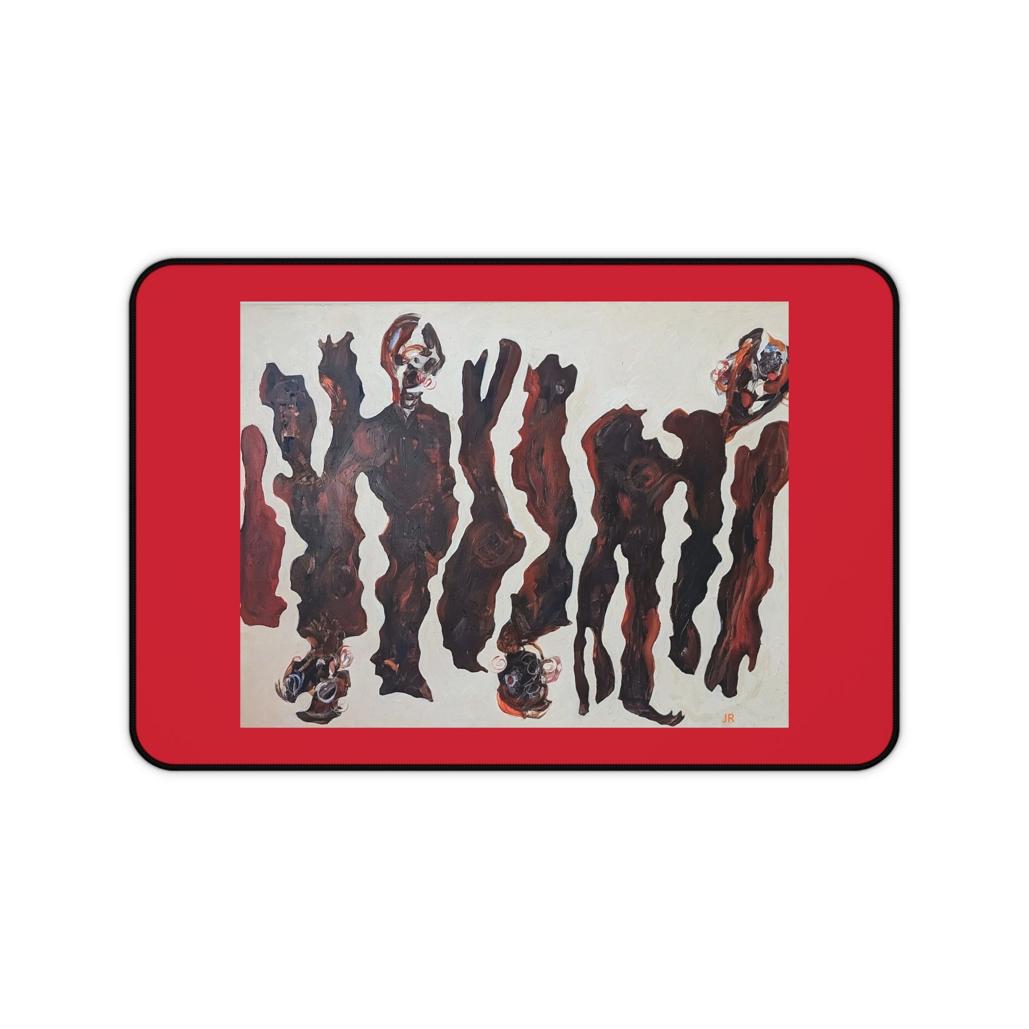 Abstract Distorted Figures Desk Mat | Modern Art Desk Pad
