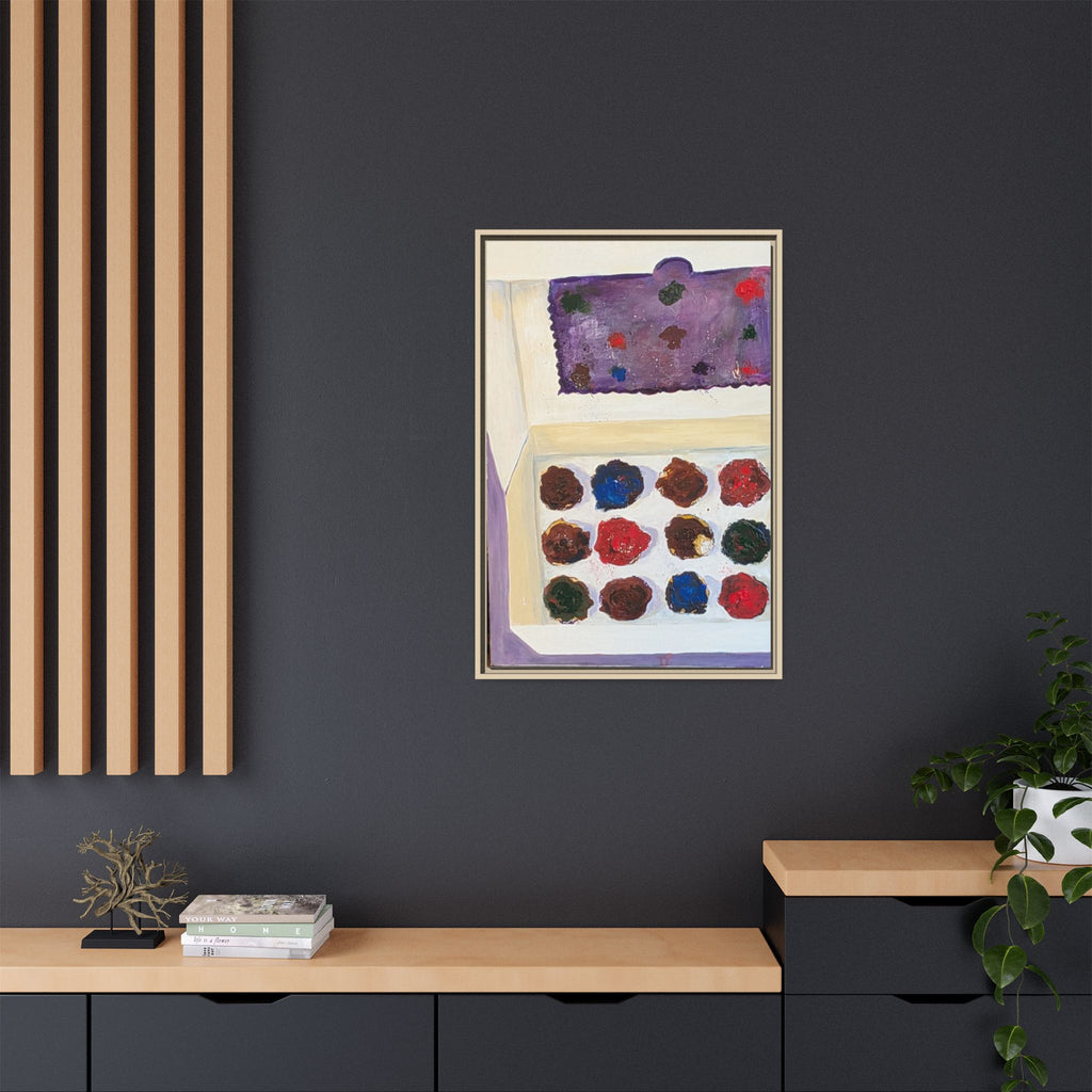 Box of Cupcakes — Framed Matte Canvas Wall Art