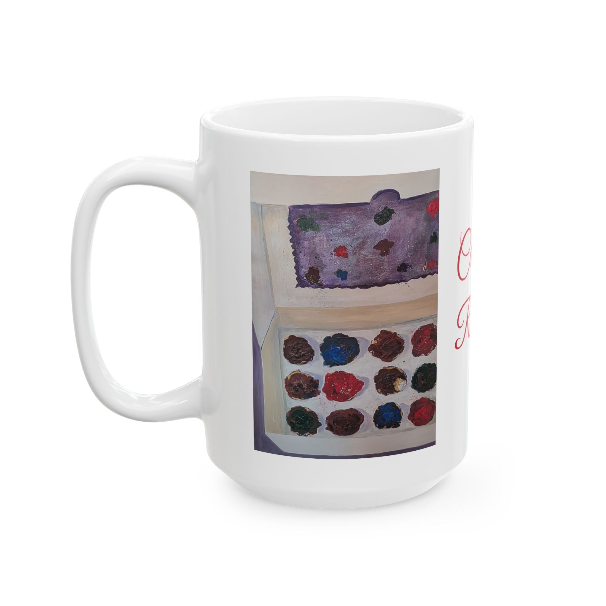 Cupcakes on a Ceramic Mug — "Can't Resist" Box of cupcakes painted by JR.by JR (11oz, 15oz)
