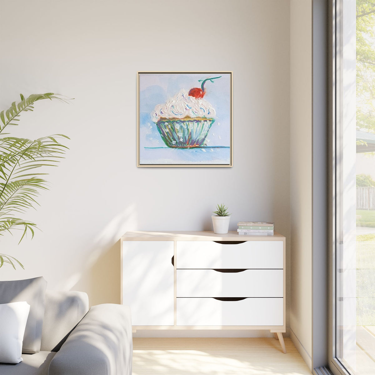 Cupcake Canvas Art Print — Framed Matte Wall Decor