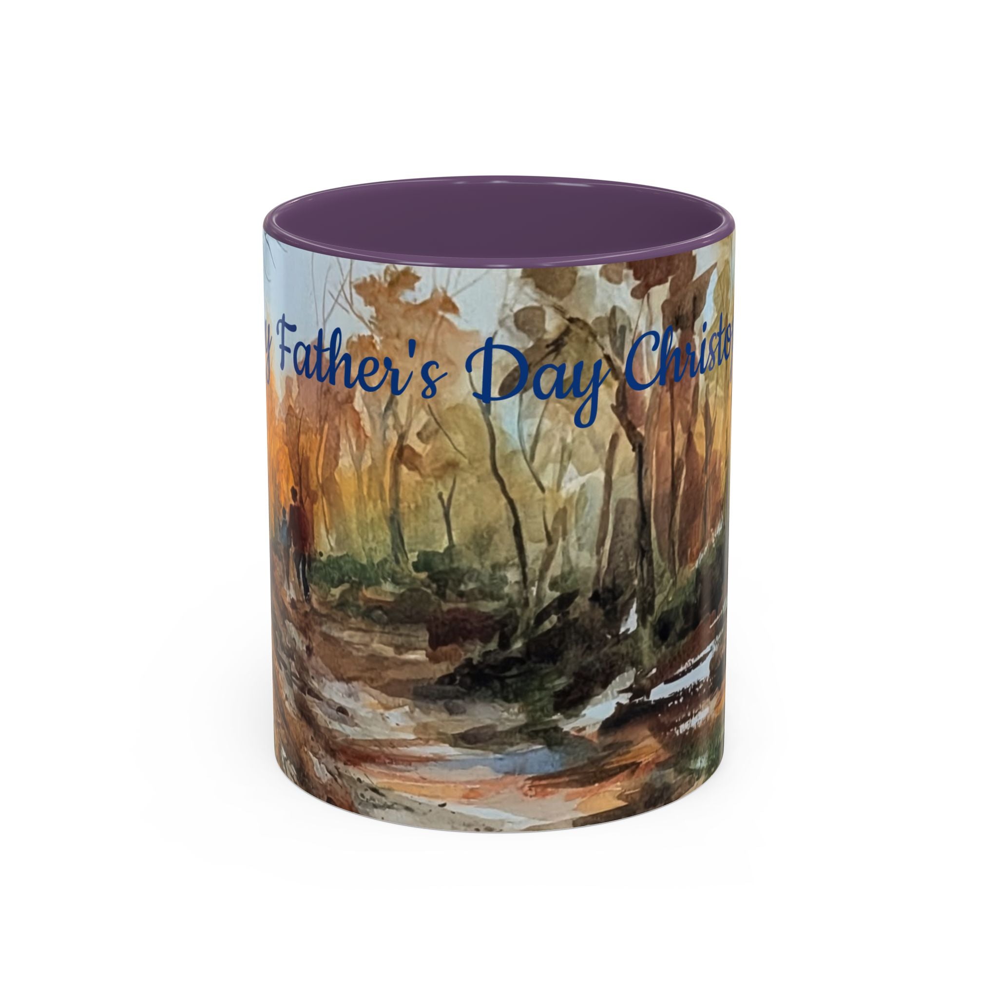 Autumn Woodland Coffee Mug — Painterly Fall Forest Trail Accent Mug