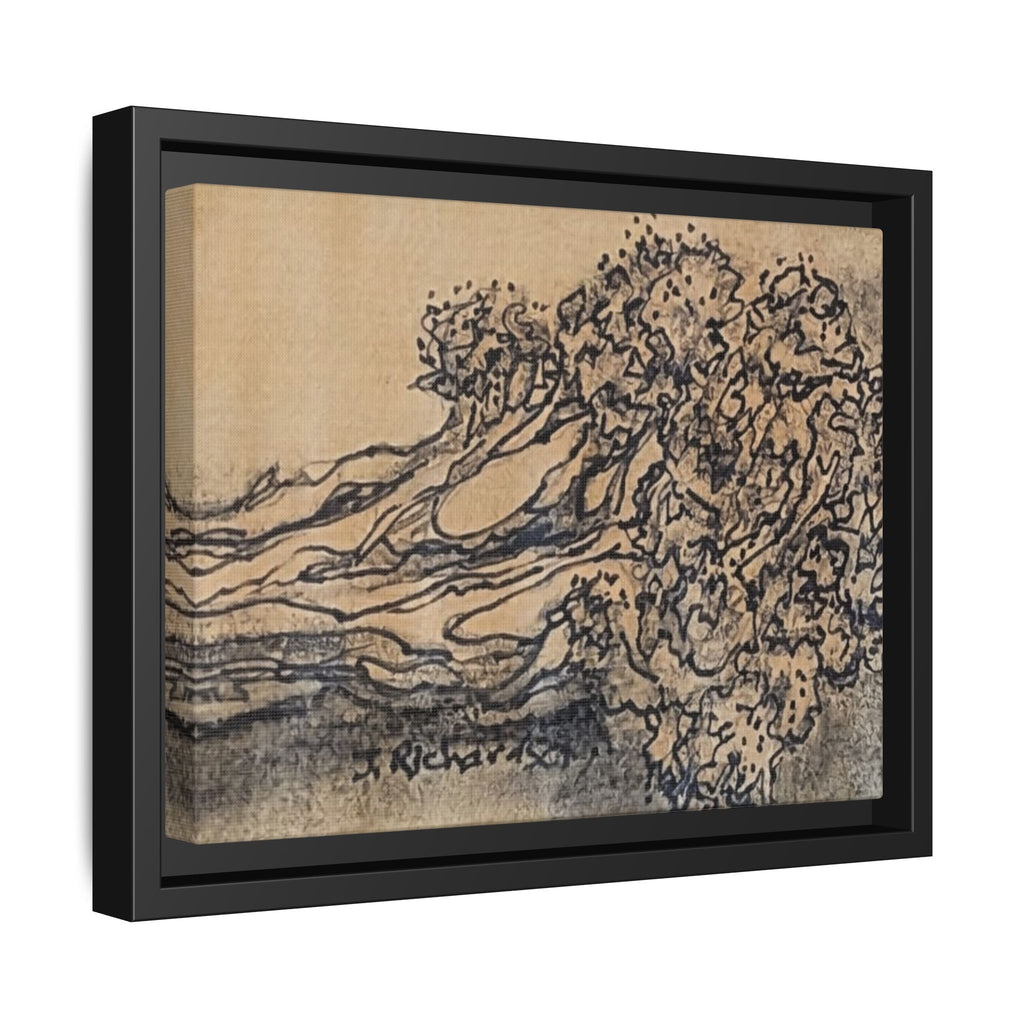 Matte Canvas Wall Art — "Broccoli" Pencil Sketch (Framed)