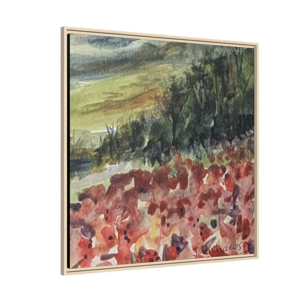 Framed Poppies landscape Matte Canvas,   Multi-color frames)