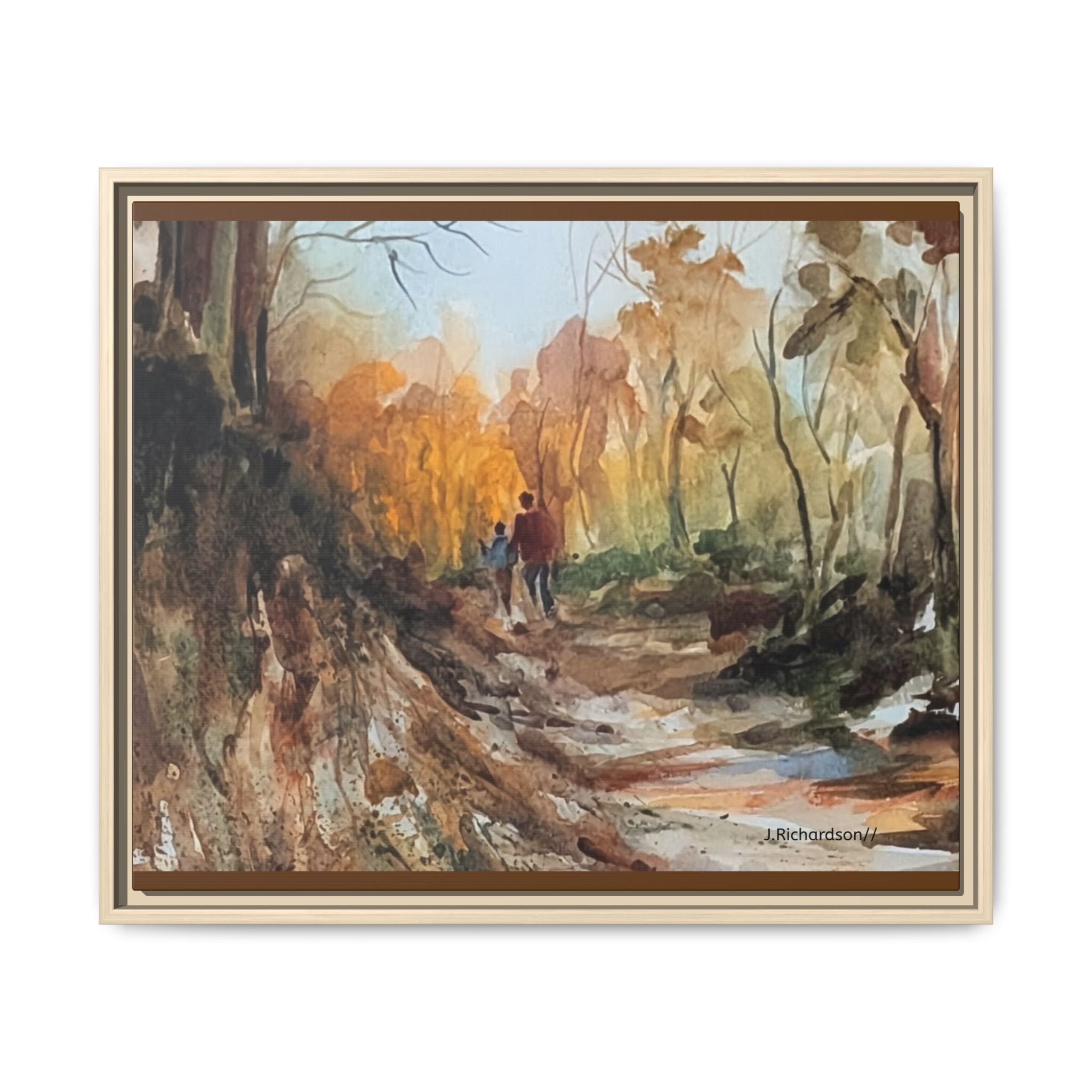 "Into the woods" by JR Framed Matte Canvas,   Multi-color frames)