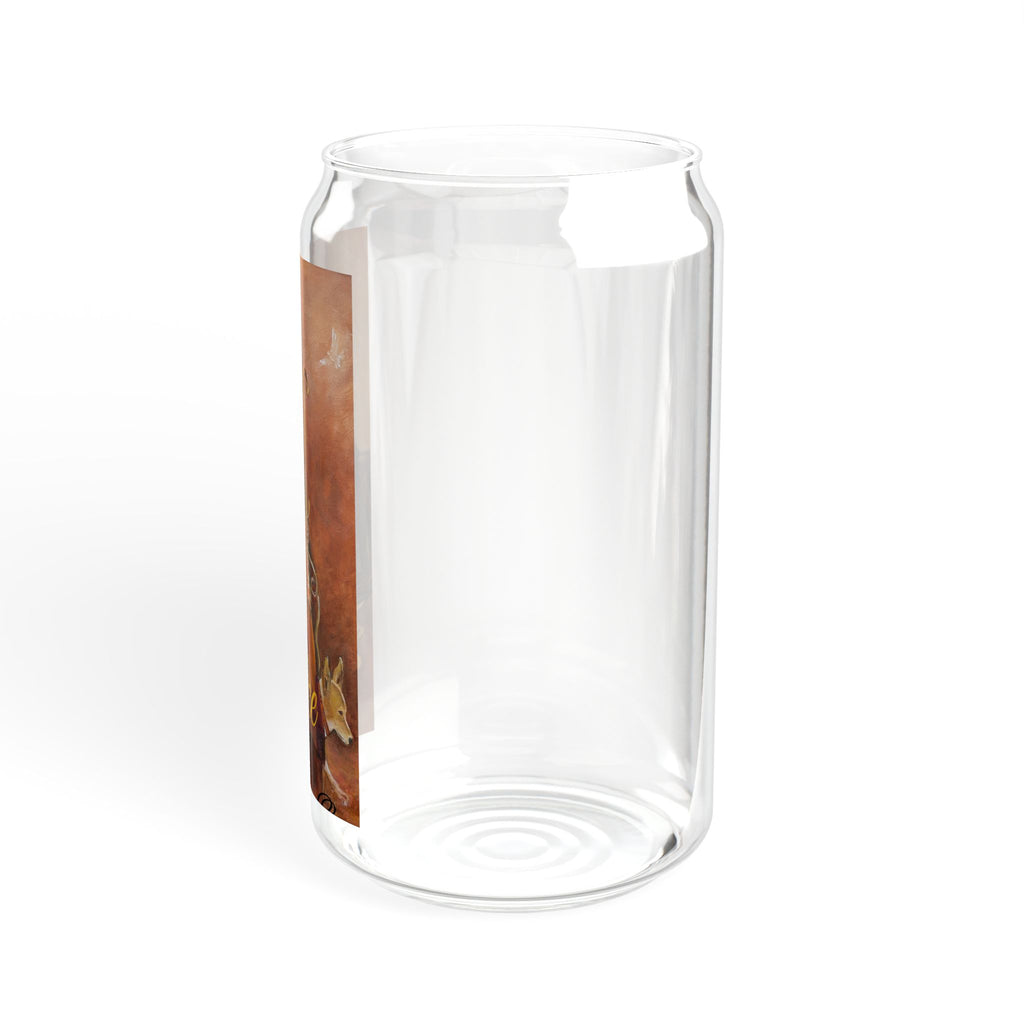 Peaceful Monk Sipper Glass, 16oz Tempered Glass