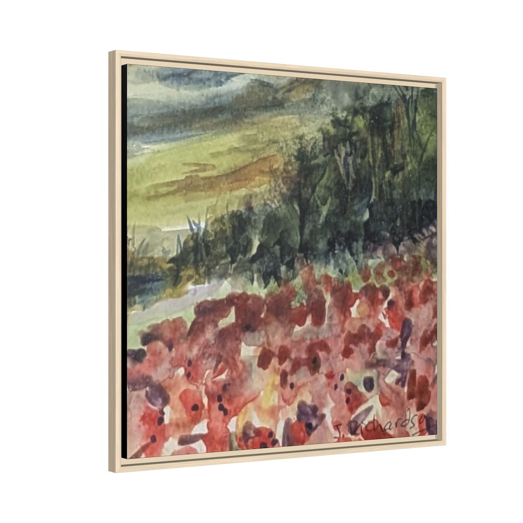Framed Poppies landscape Matte Canvas,   Multi-color frames)