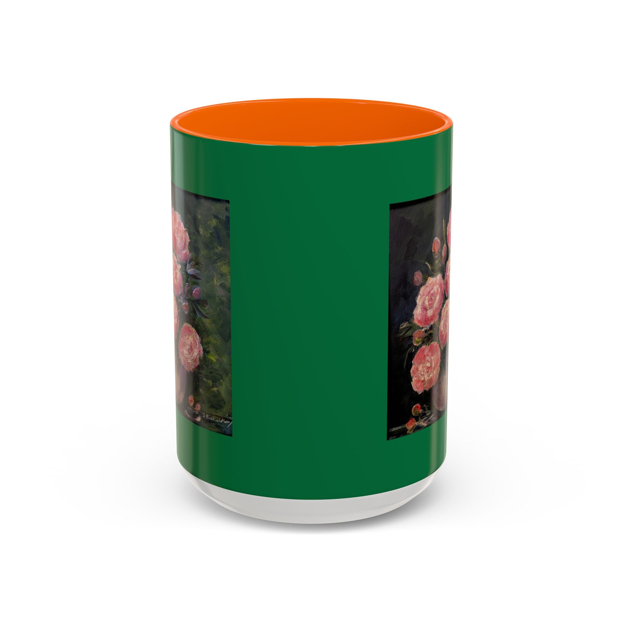 Pink Peony Bouquet Accent Coffee Mug — Floral Tea Cup for Garden Lovers