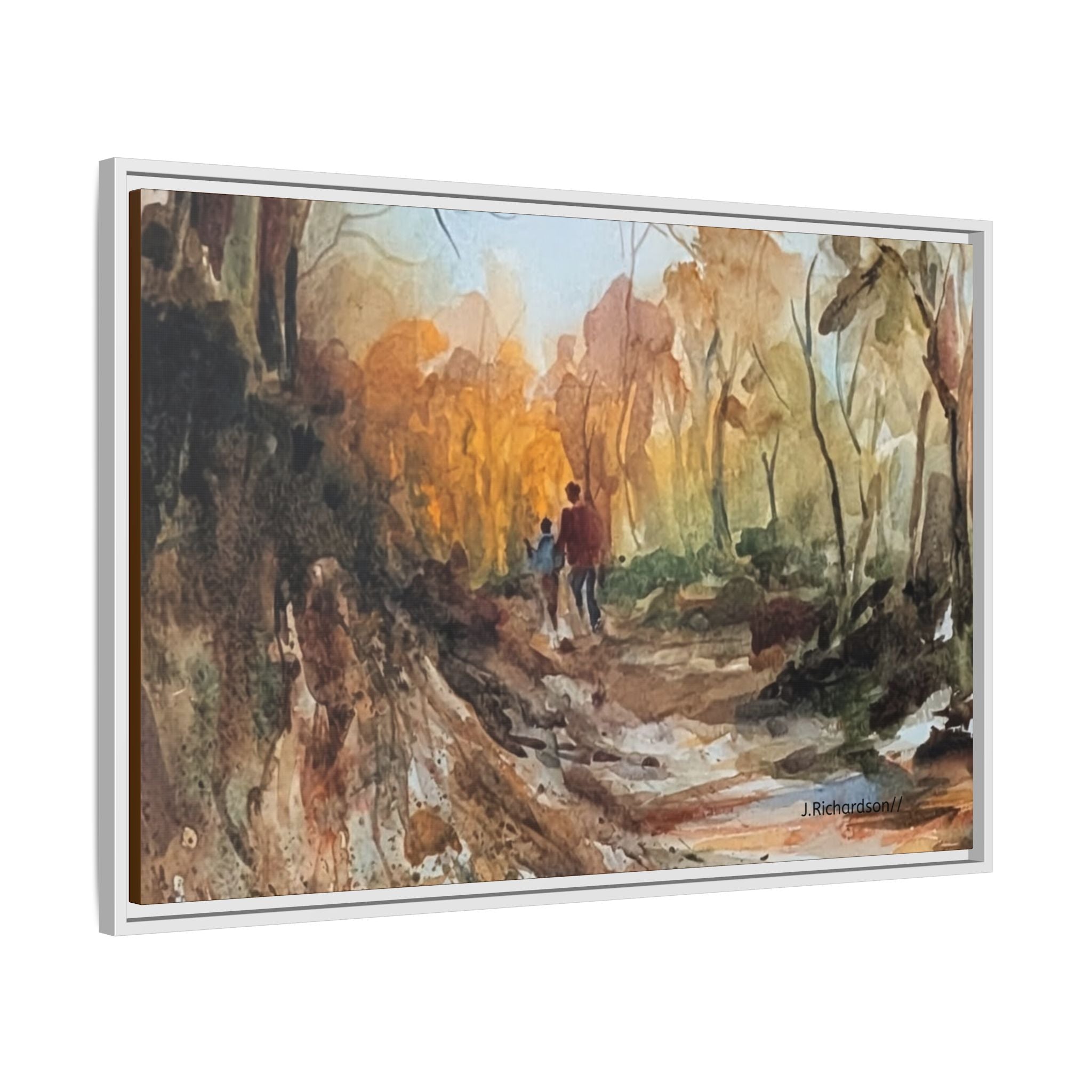 "Into the woods" by JR Framed Matte Canvas,   Multi-color frames)