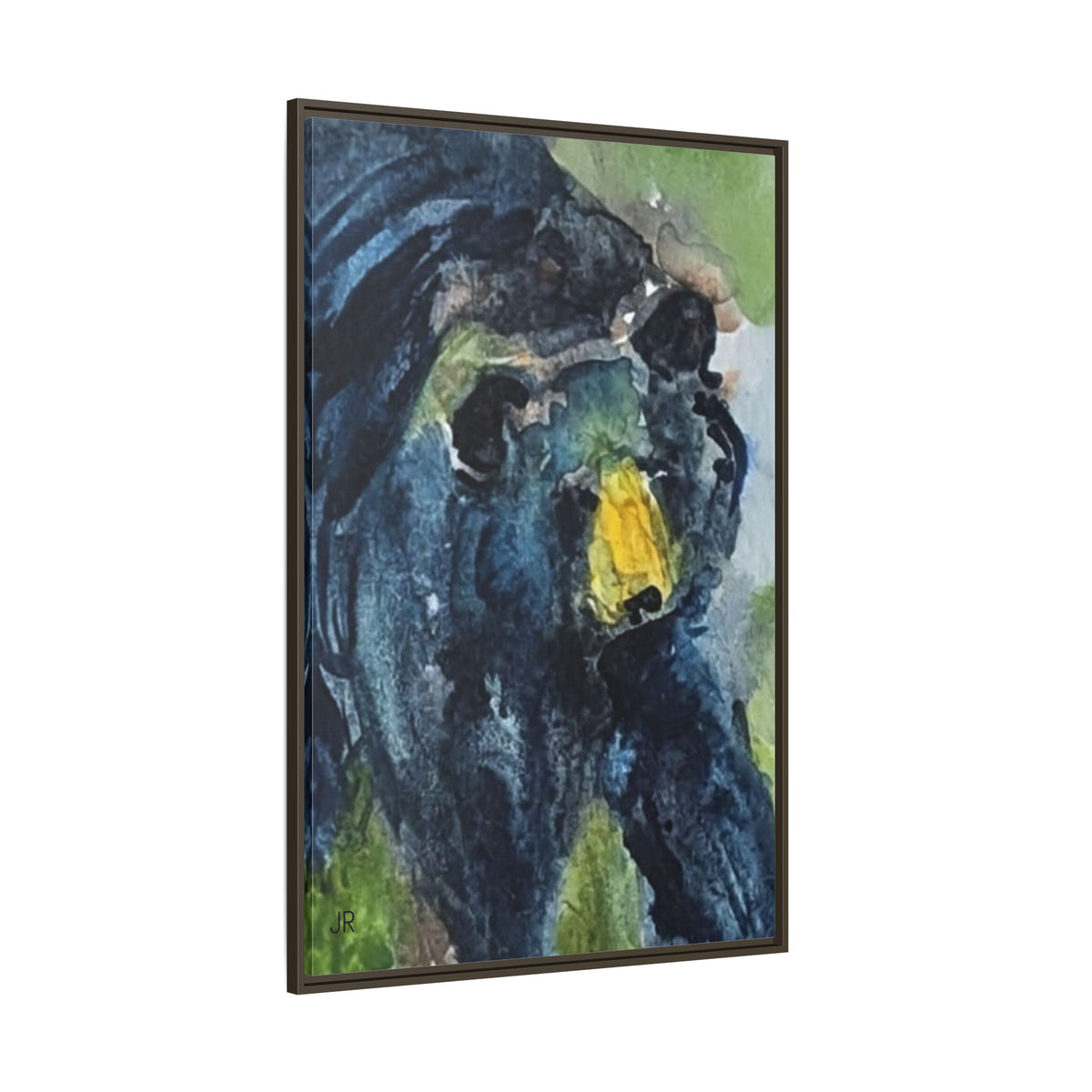 Framed Matte Canvas Black Bear Watercolor Art Print