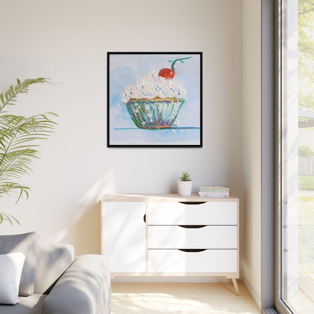 Cupcake Canvas Art Print — Framed Matte Wall Decor