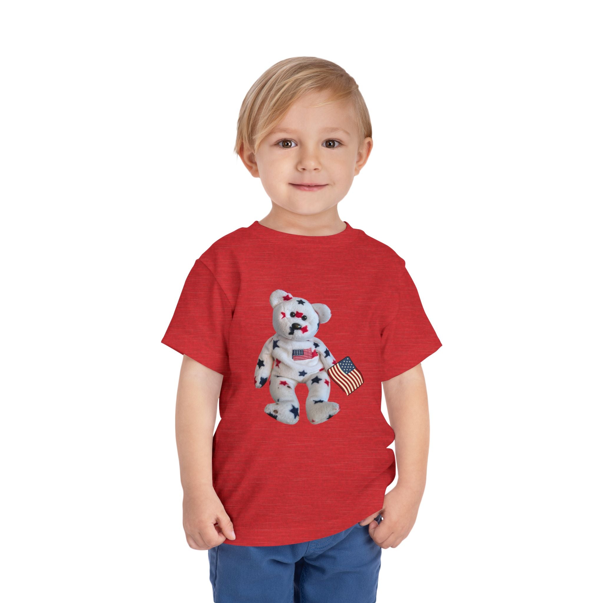 Beanie Bear Patriotic Toddler Tee —2T - 5T Patriotic Bald Eagle "USA 2026" Graphic