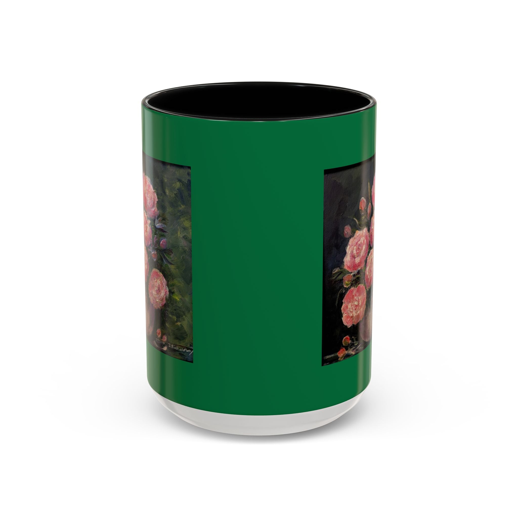 Pink Peony Bouquet Accent Coffee Mug — Floral Tea Cup for Garden Lovers
