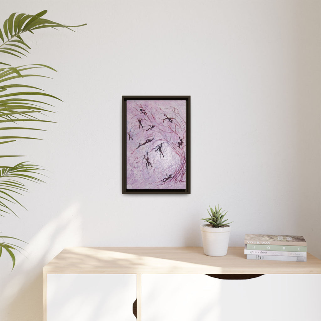 Abstract Falling Figures Matte Canvas Print (Framed)