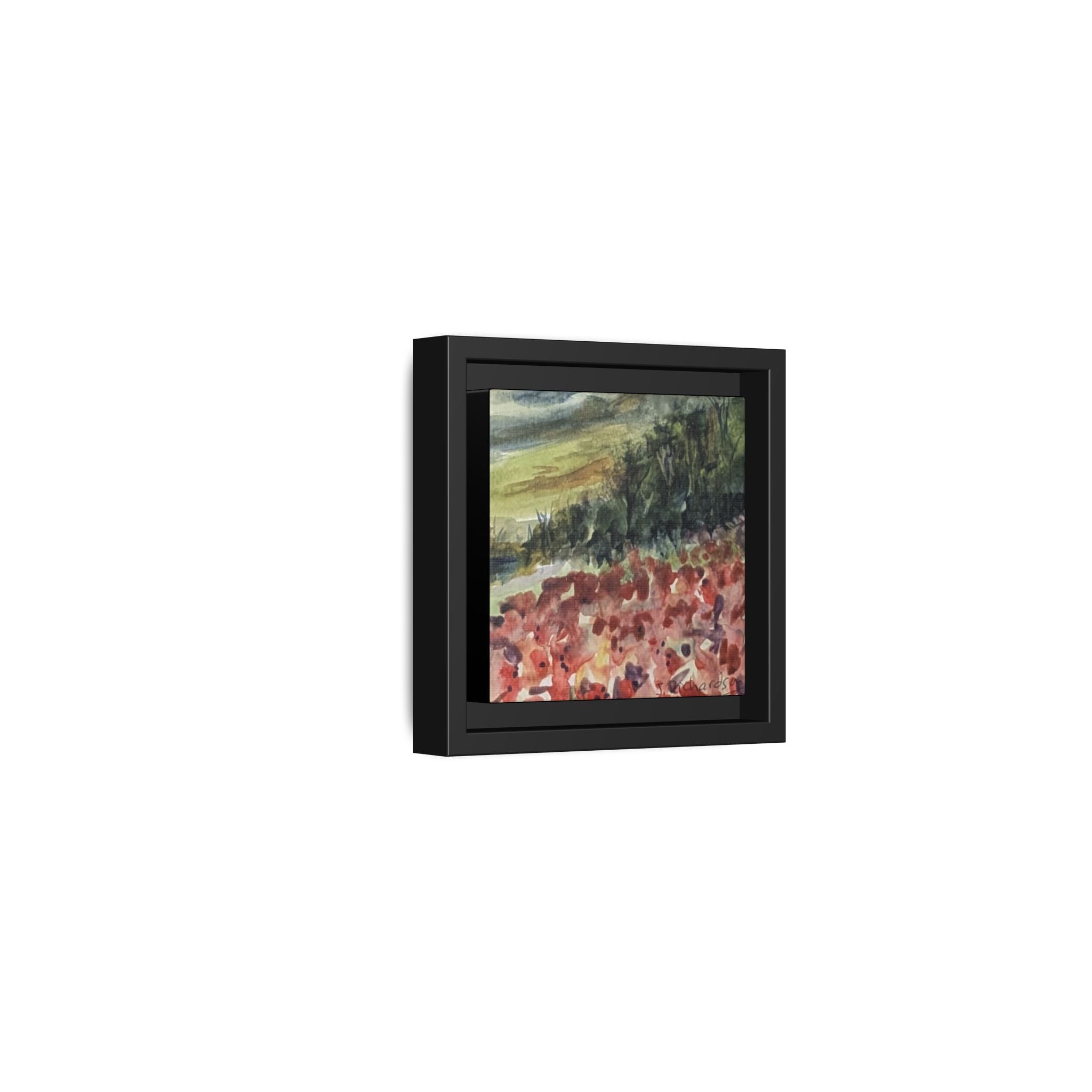 Framed Poppies landscape Matte Canvas,   Multi-color frames)