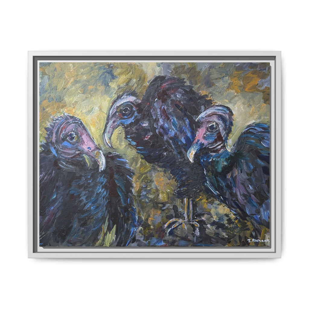 Three Vultures Painting Matte Canvas
