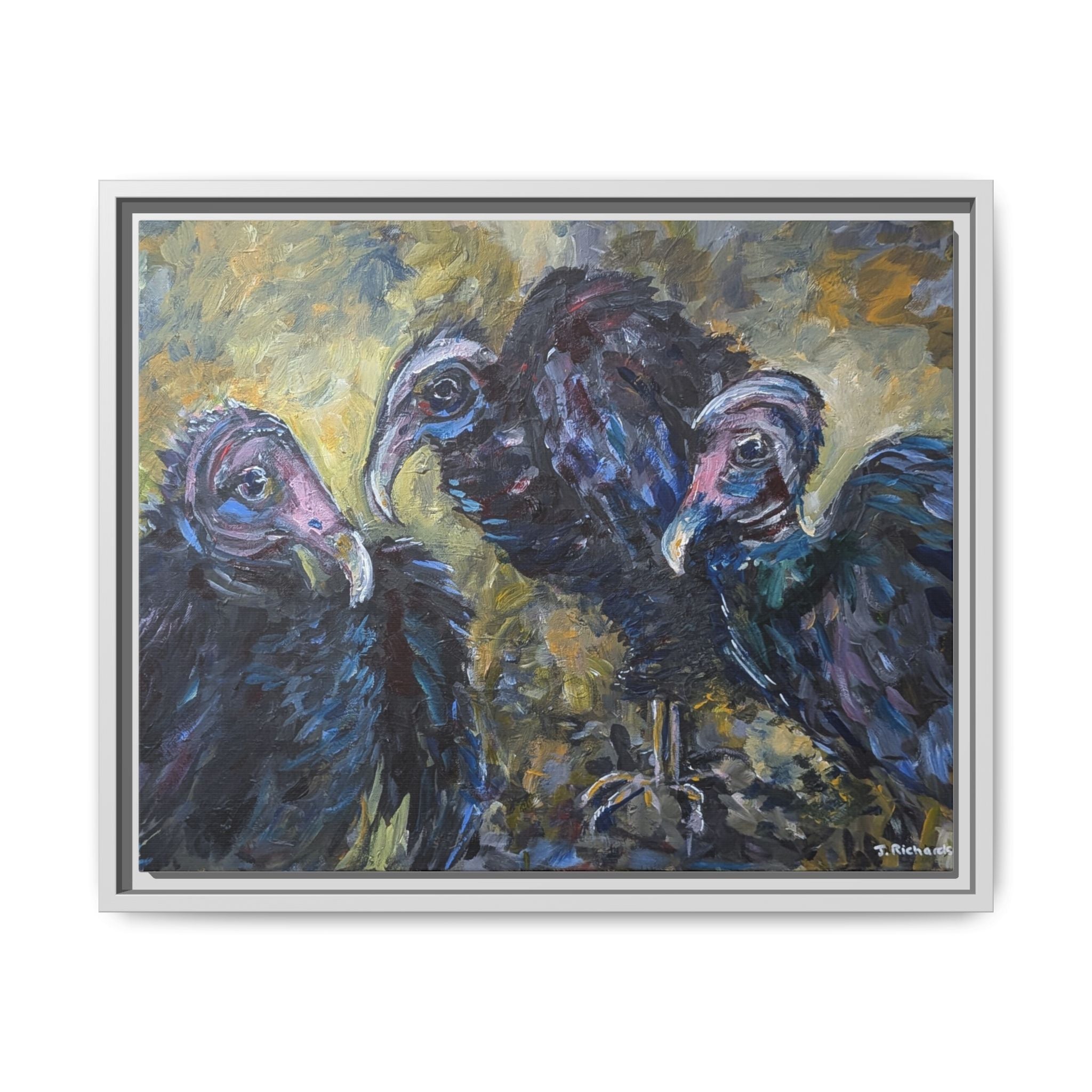 Three Vultures Painting Matte Canvas