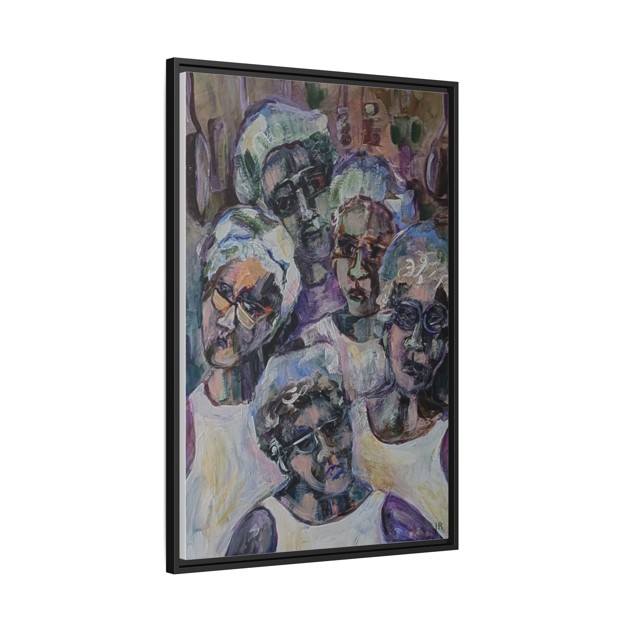 Copy of Framed Matte Canvas Print — Tropical Market Woman Watercolor Art