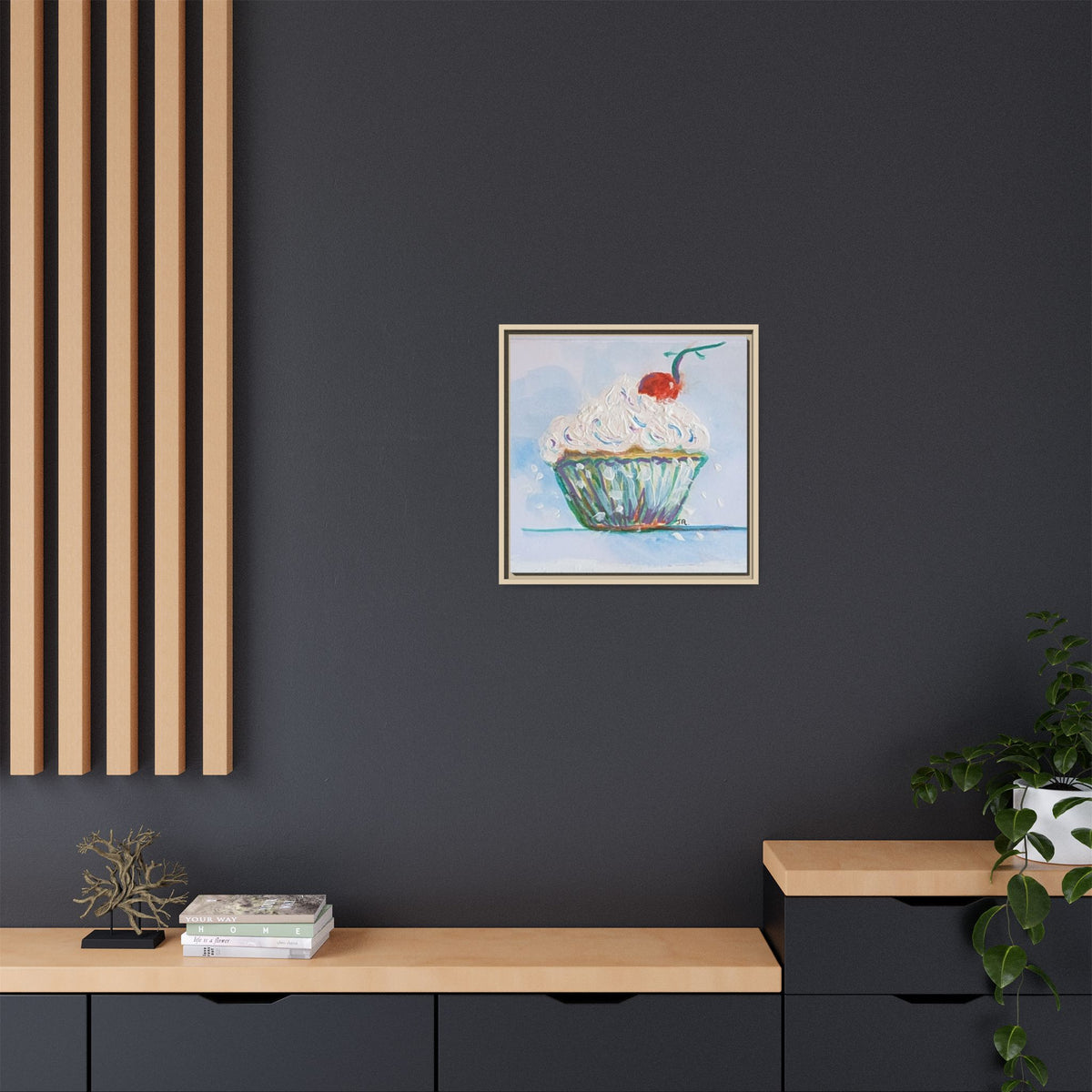 Cupcake Canvas Art Print — Framed Matte Wall Decor