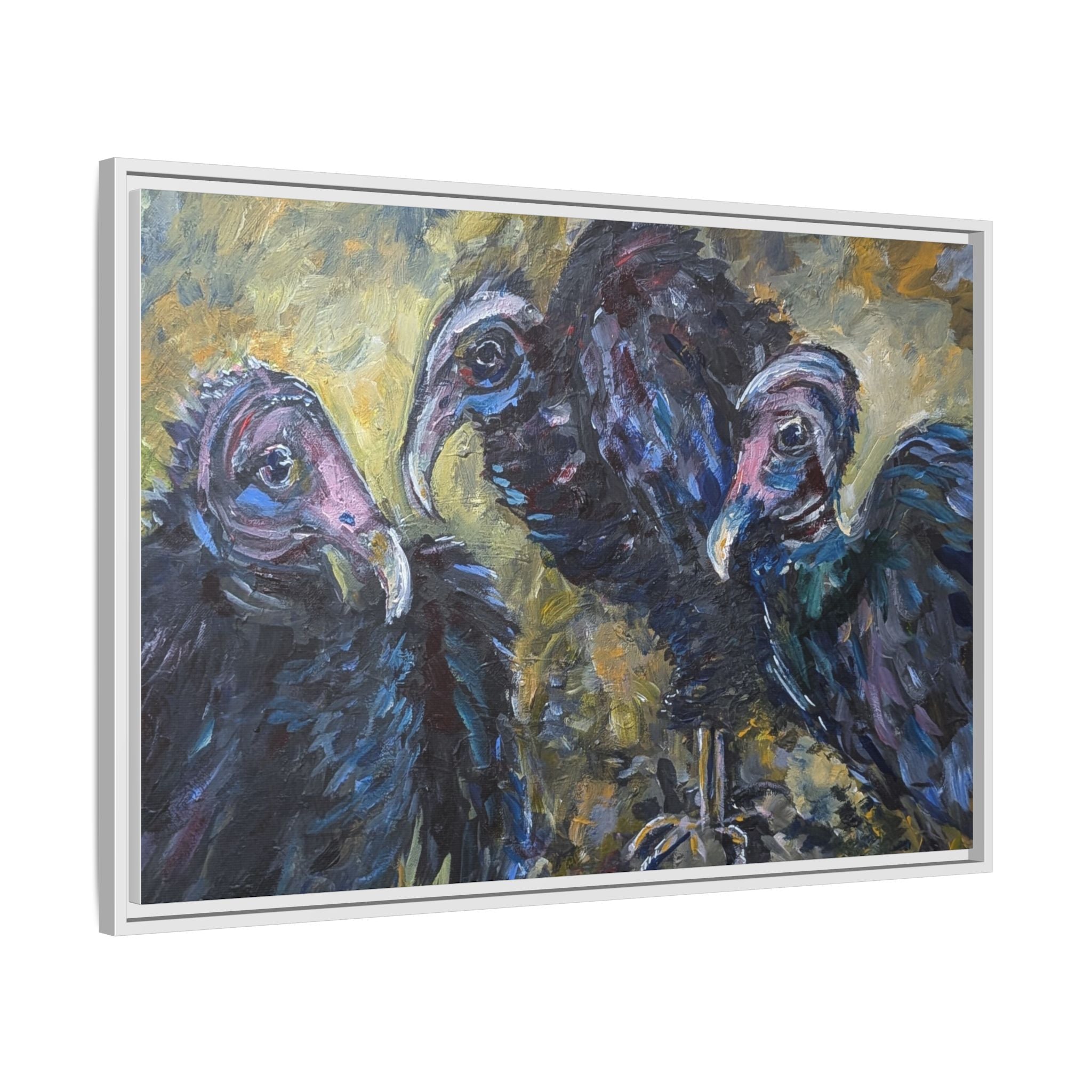Three Vultures Painting Matte Canvas