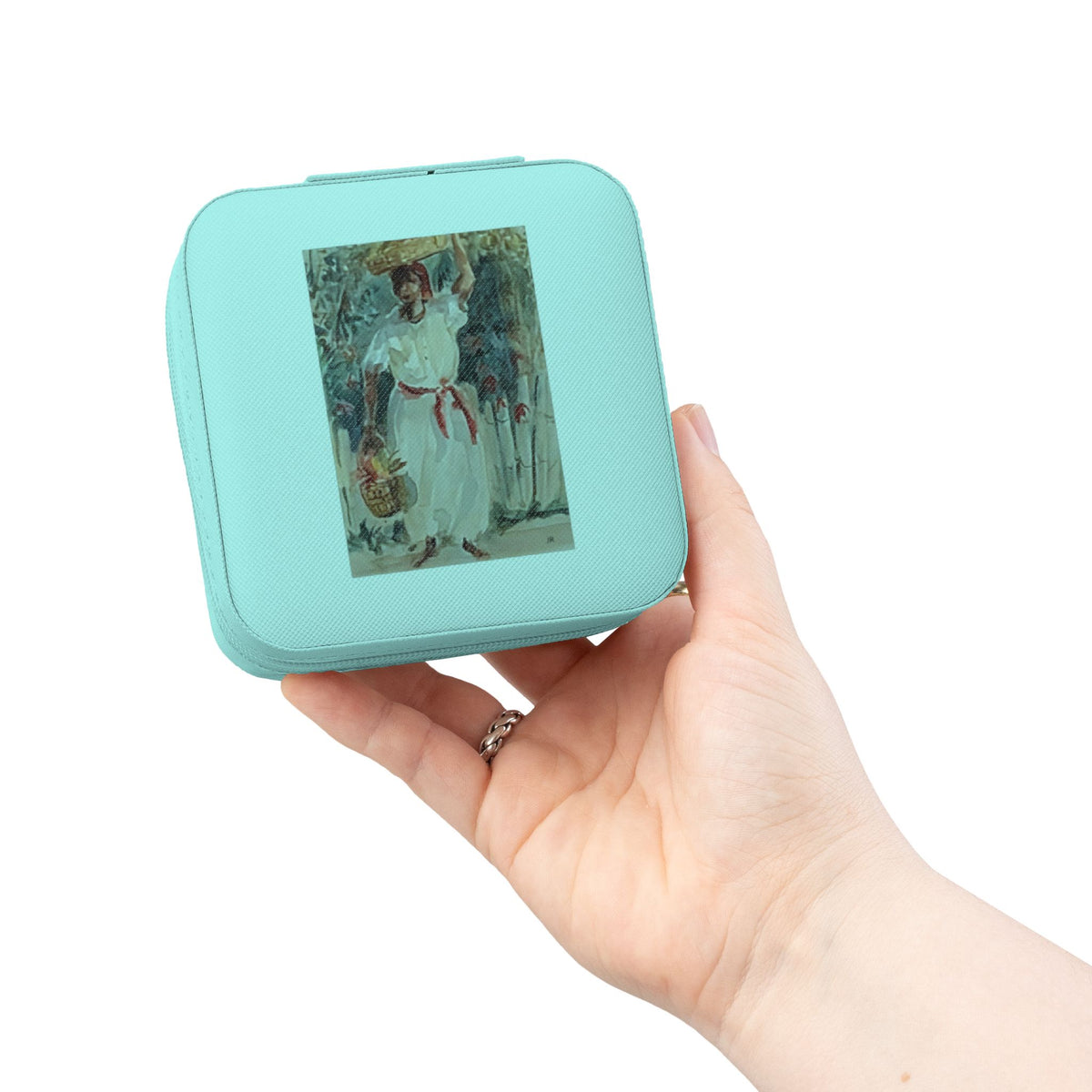 Tropical Islander Jewelry Travel Case | Compact Square Jewelry Box