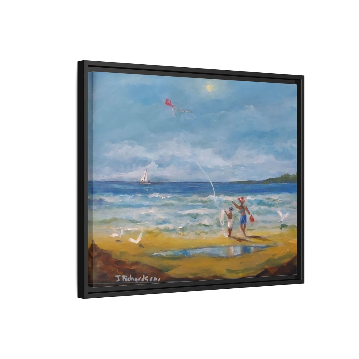 Red Kite Oceanside Framed Matte Canvas Wall Art