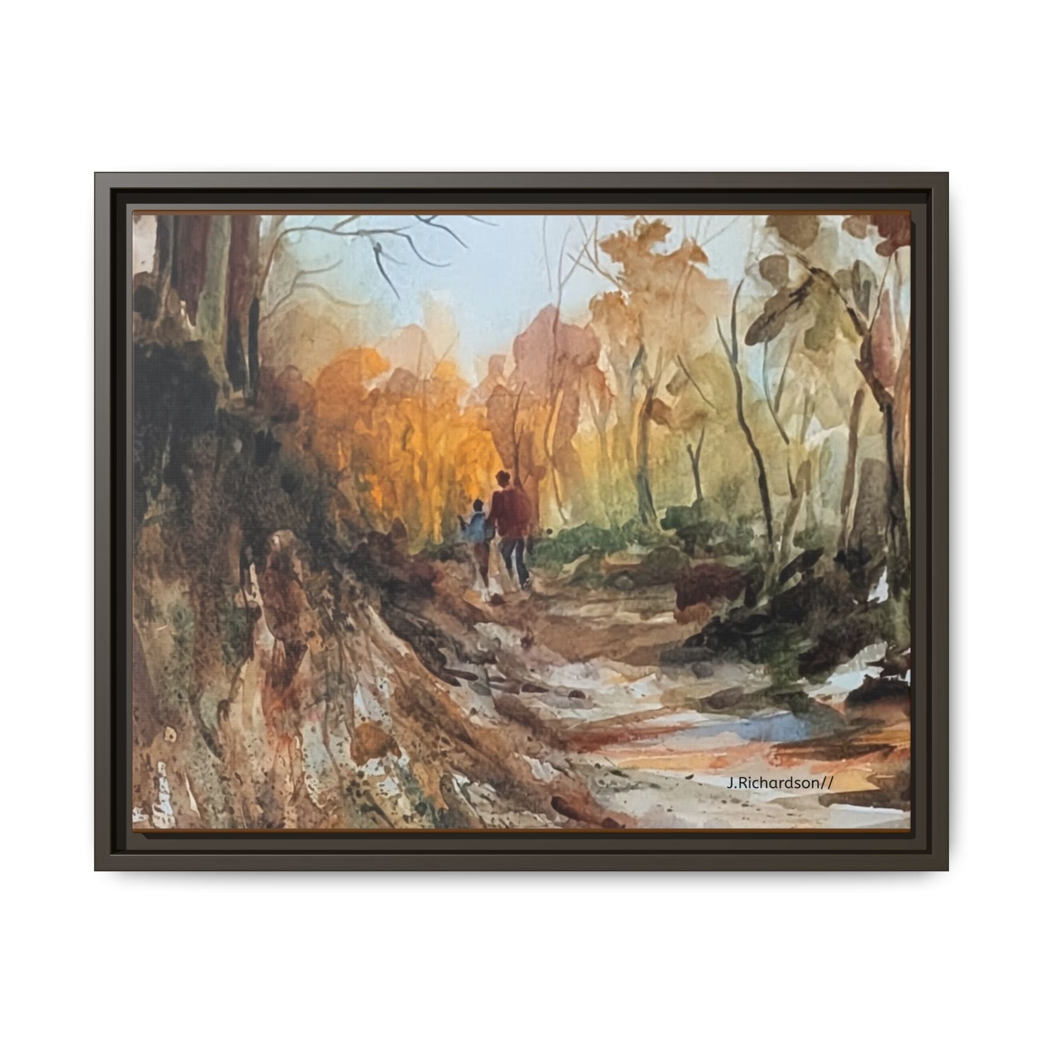 "Into the woods" by JR Framed Matte Canvas,   Multi-color frames)
